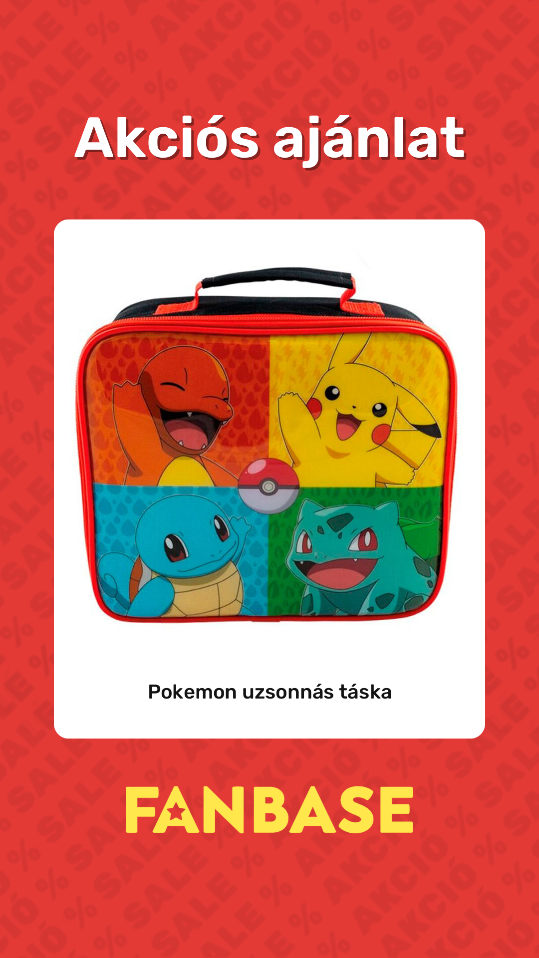 Akciós ajánlat: Pokemon uzsonnás táska