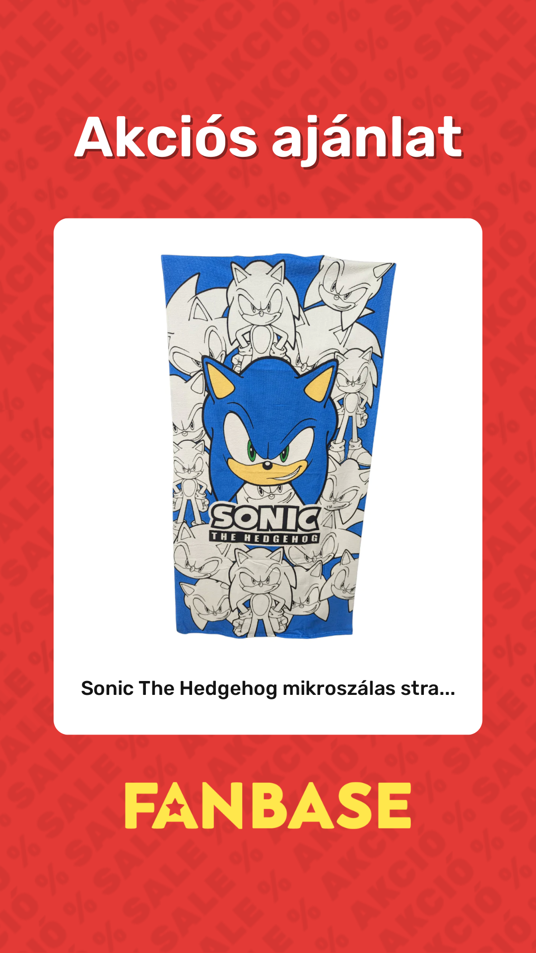 Akciós ajánlat: Sonic The Hedgehog mikroszálas stra...