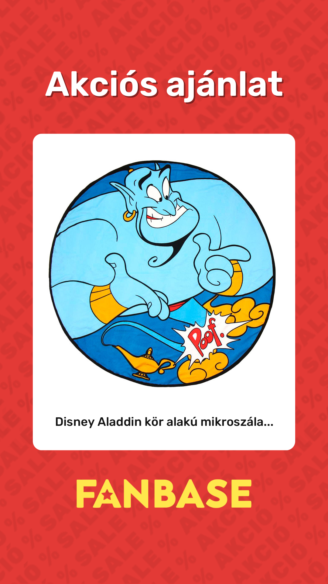 Akciós ajánlat: Disney Aladdin kör alakú mikroszála...