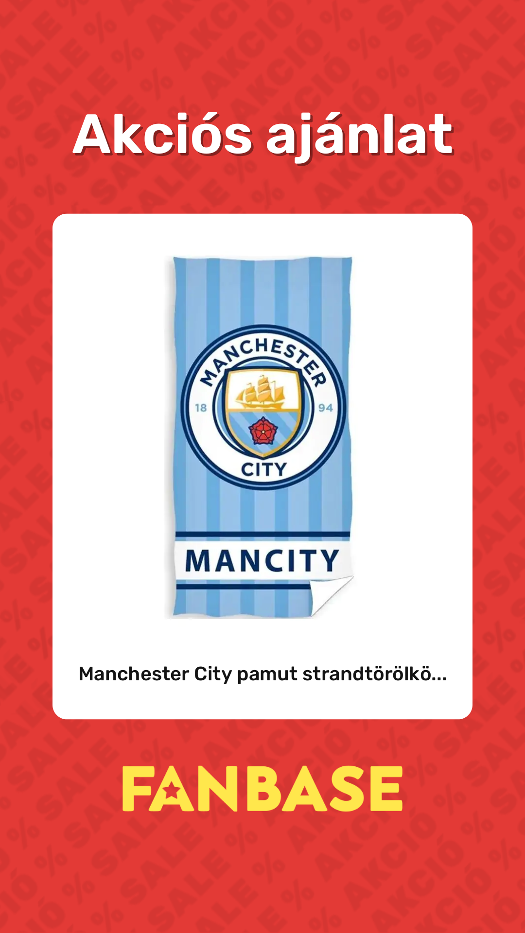 Akciós ajánlat: Manchester City pamut strandtörölkö...