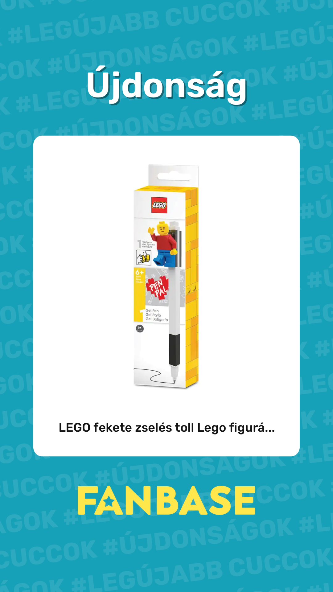 Újdonság: LEGO fekete zselés toll Lego figurá...