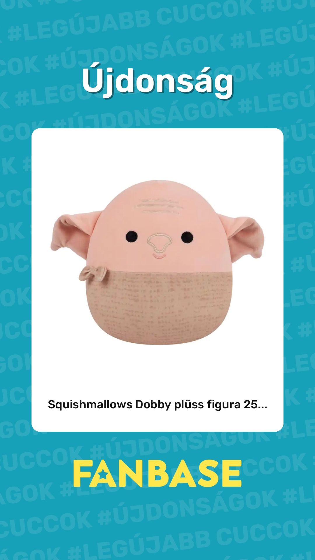Újdonság: Squishmallows Dobby plüss figura 25...