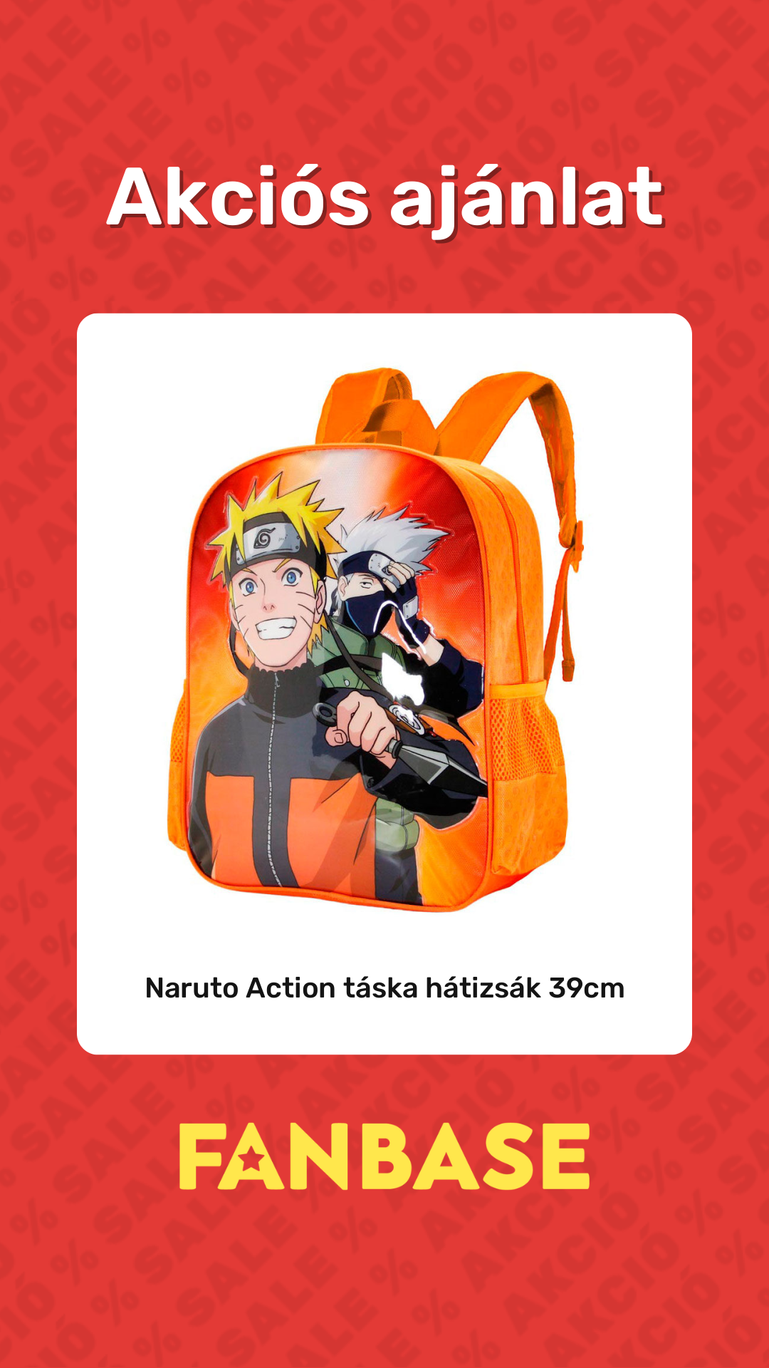 Akciós ajánlat: Naruto Action táska hátizsák 39cm