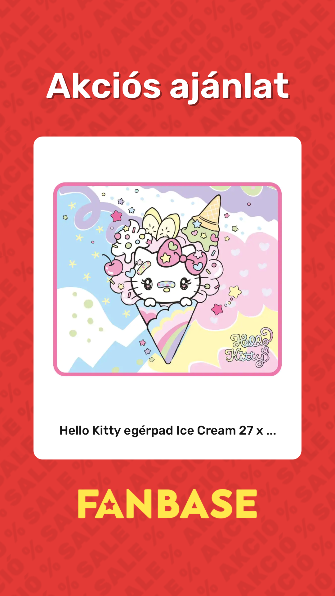 Akciós ajánlat: Hello Kitty egérpad Ice Cream 27 x ...