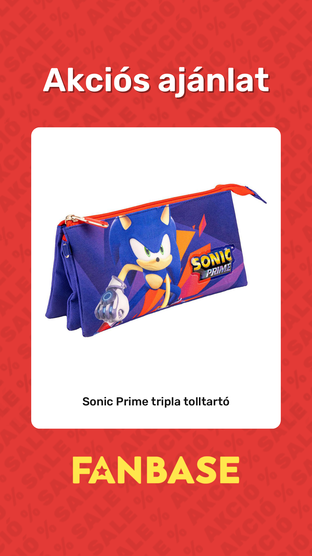 Akciós ajánlat: Sonic Prime tripla tolltartó