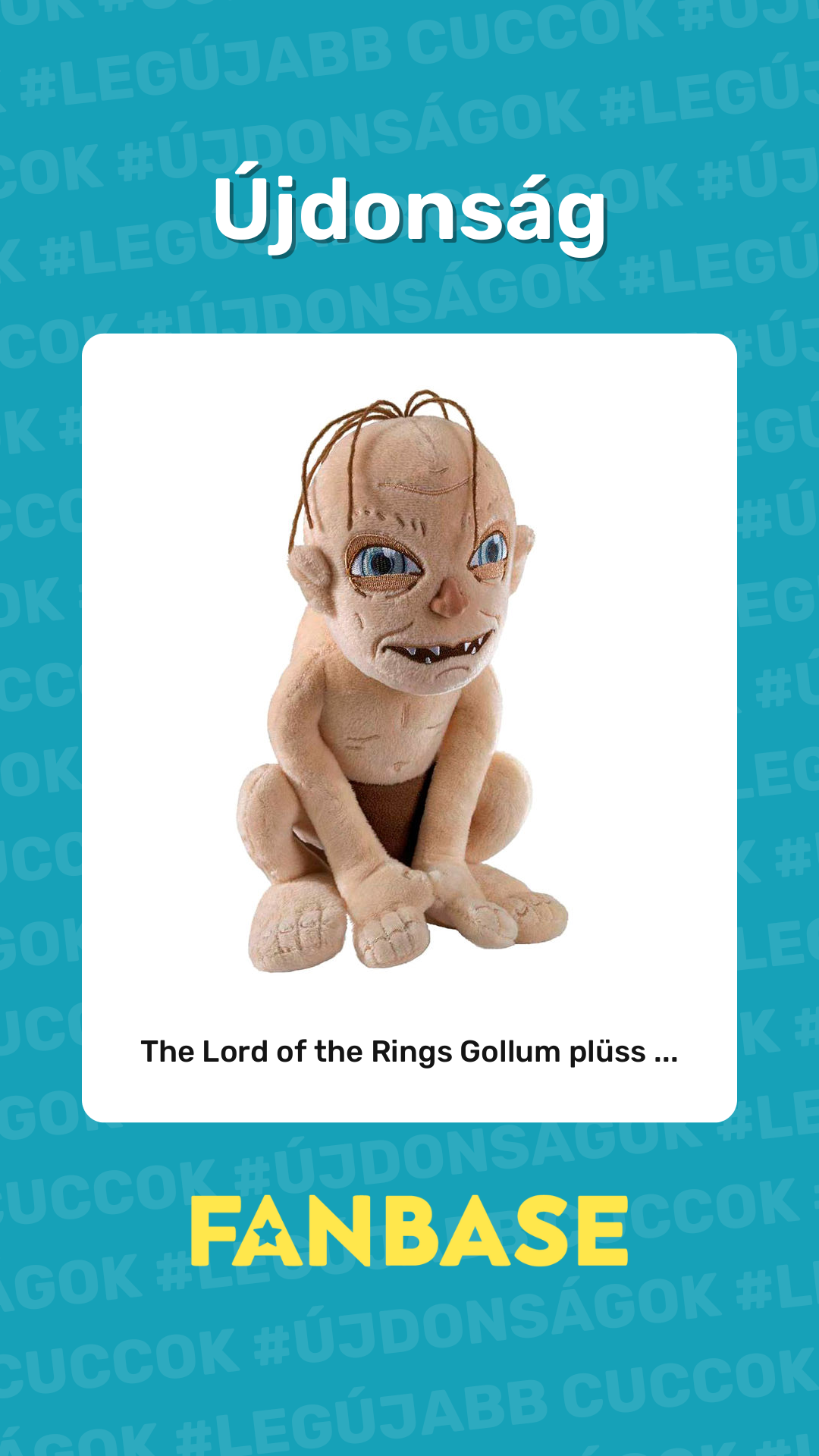 Újdonság: The Lord of the Rings Gollum plüss ...