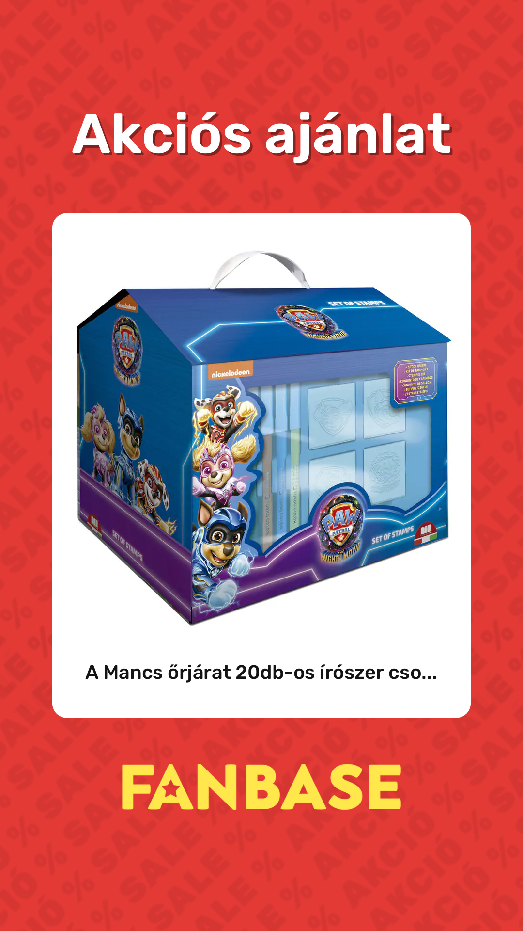 Akciós ajánlat: A Mancs őrjárat 20db-os írószer cso...