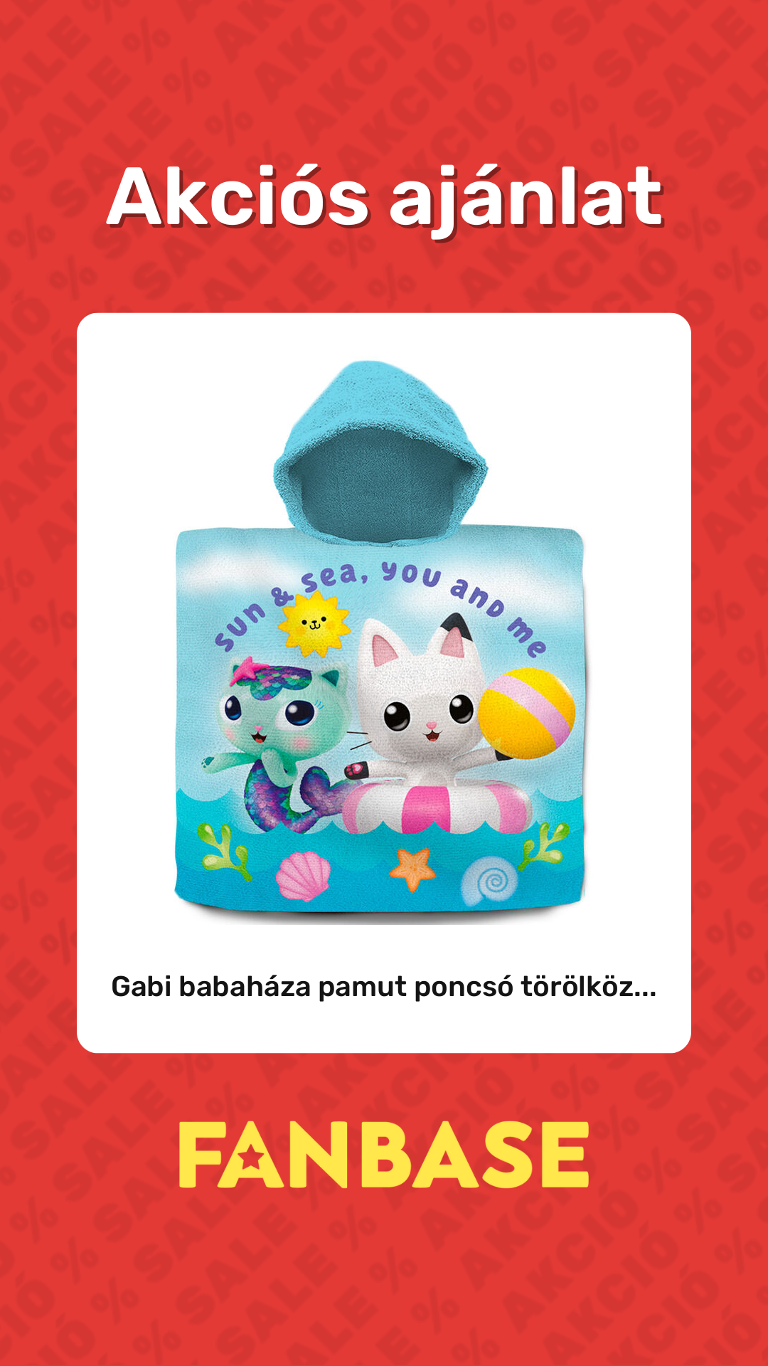 Akciós ajánlat: Gabi babaháza pamut poncsó törölköz...
