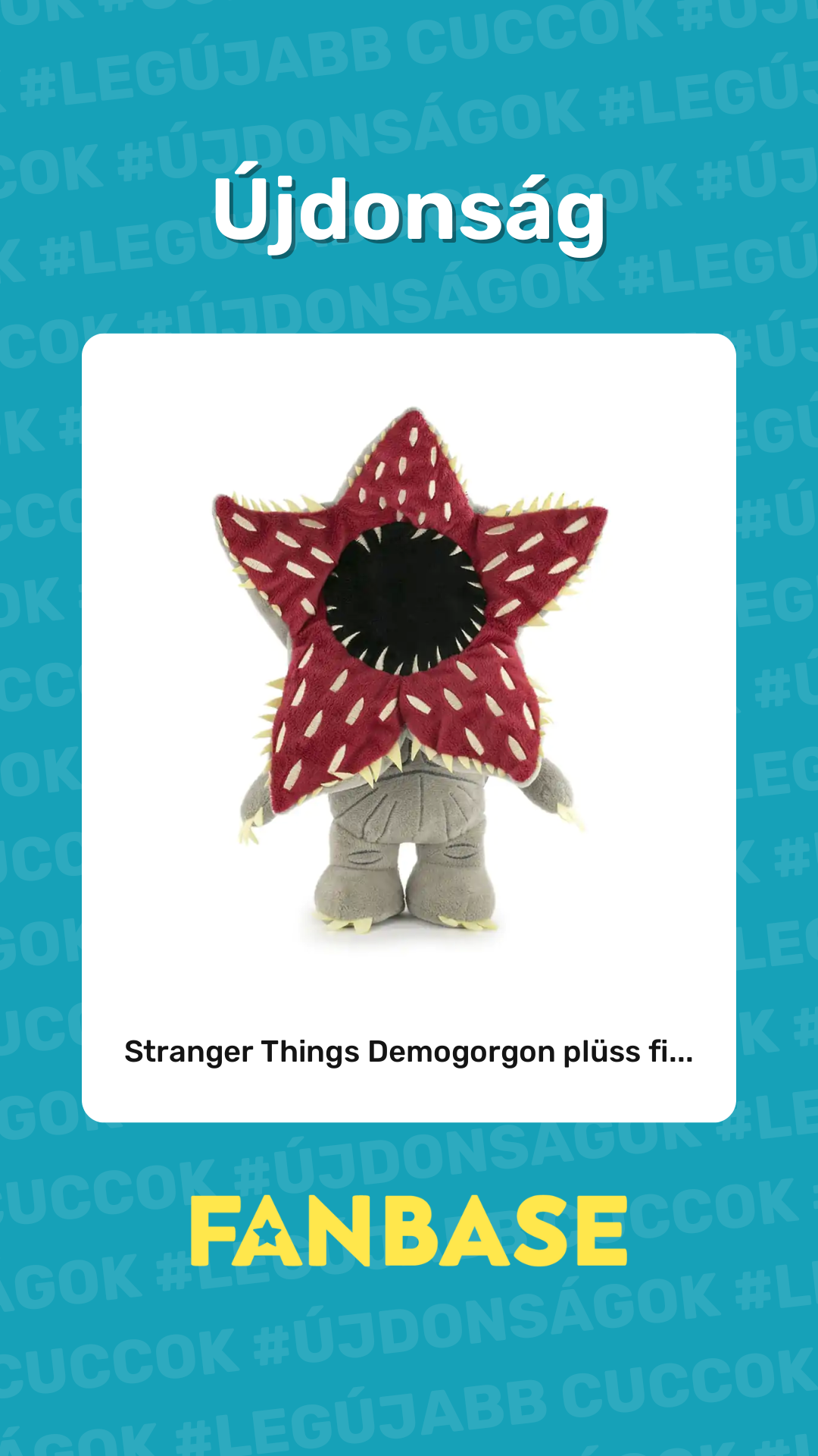 Újdonság: Stranger Things Demogorgon plüss fi...