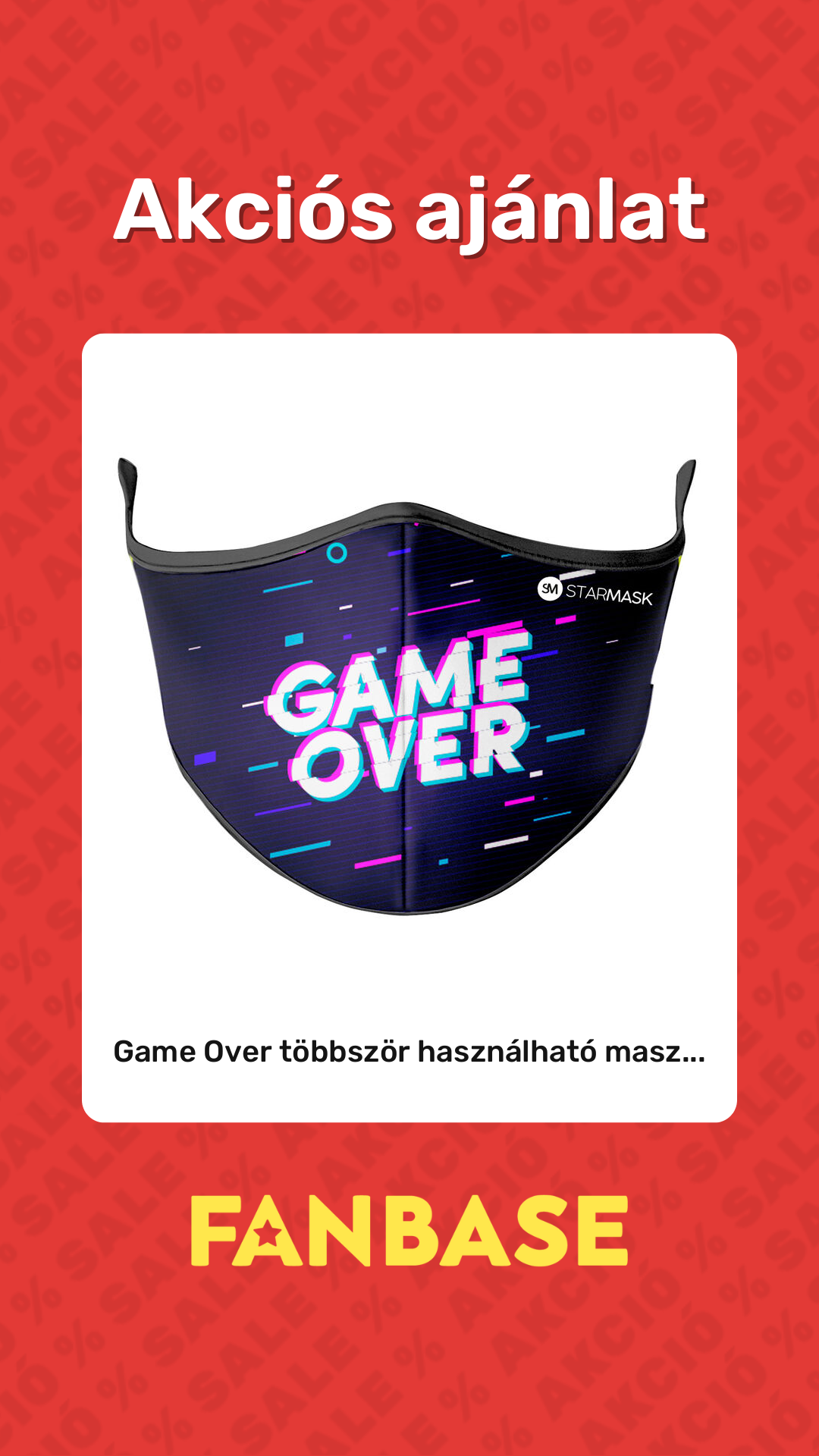 Akciós ajánlat: Game Over többször használható masz... Akciós ajánlat: Game Over többször használható masz...