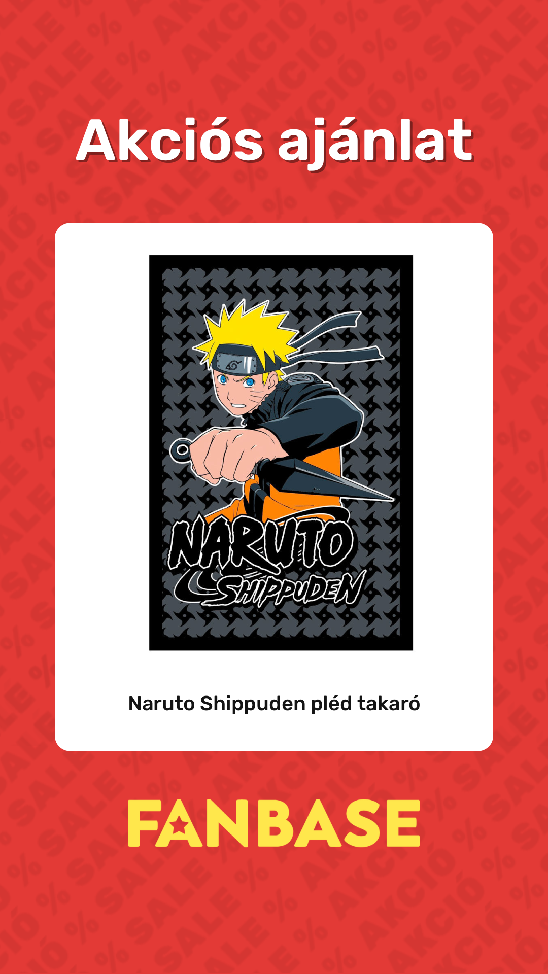 Akciós ajánlat: Naruto Shippuden pléd takaró Akciós ajánlat: Naruto Shippuden pléd takaró