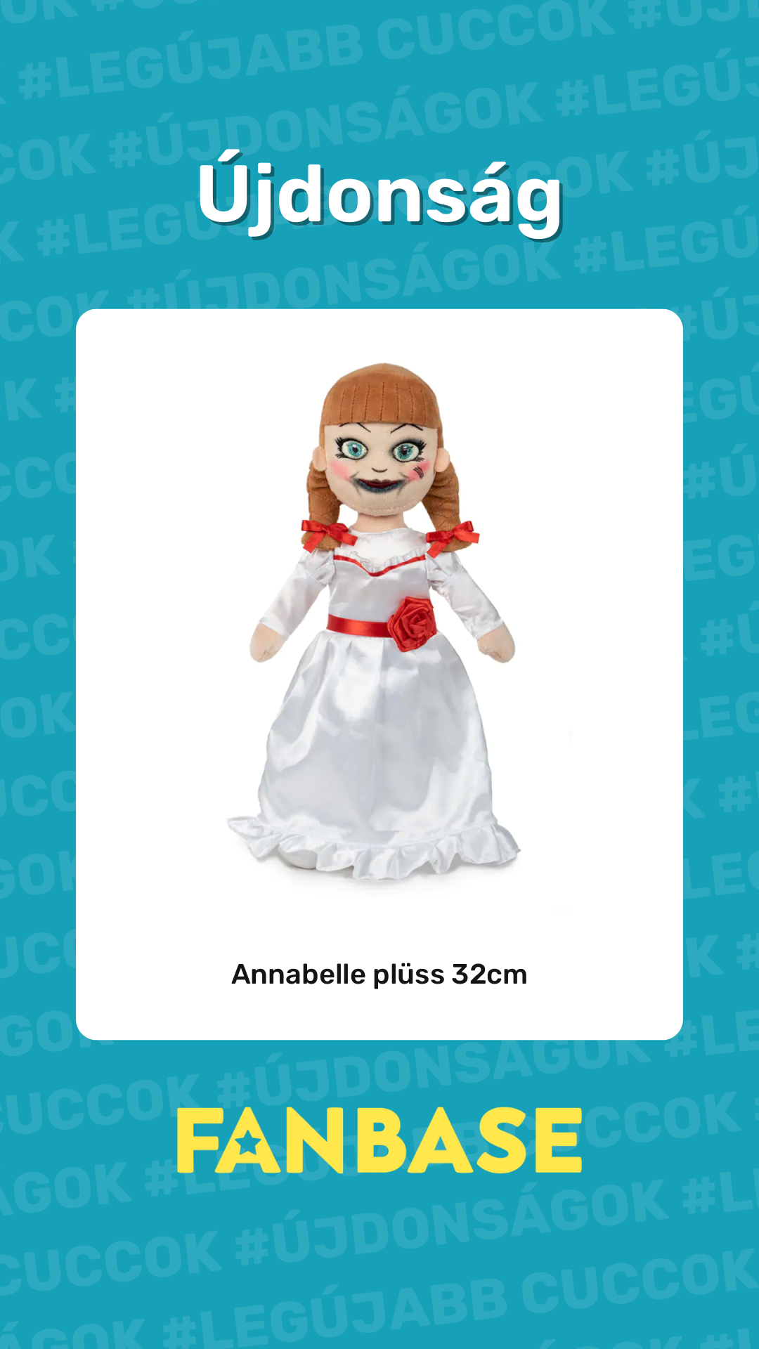 Újdonság: Annabelle plüss 32cm