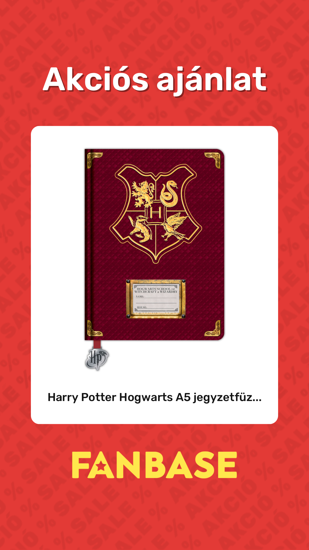 Akciós ajánlat: Harry Potter Hogwarts A5 jegyzetfüz...