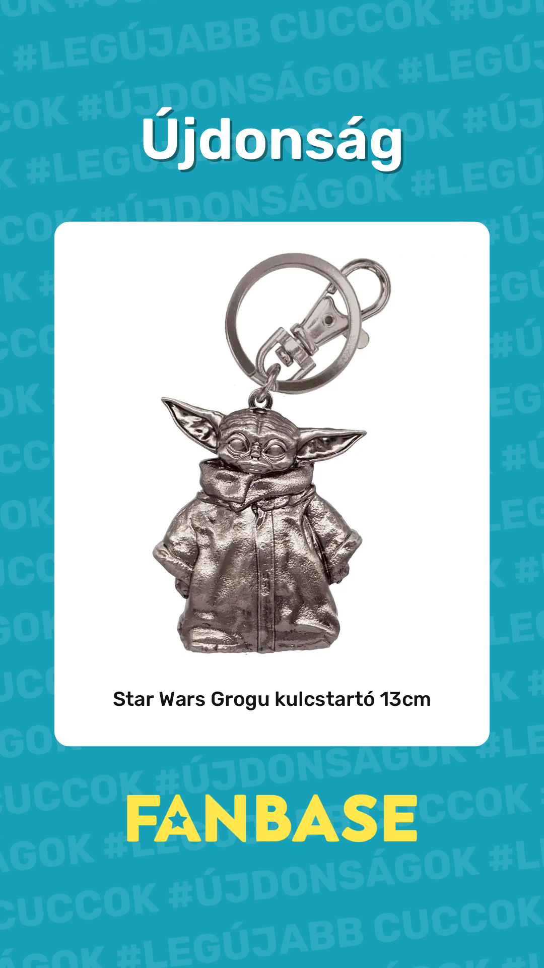 Újdonság: Star Wars Grogu kulcstartó 13cm