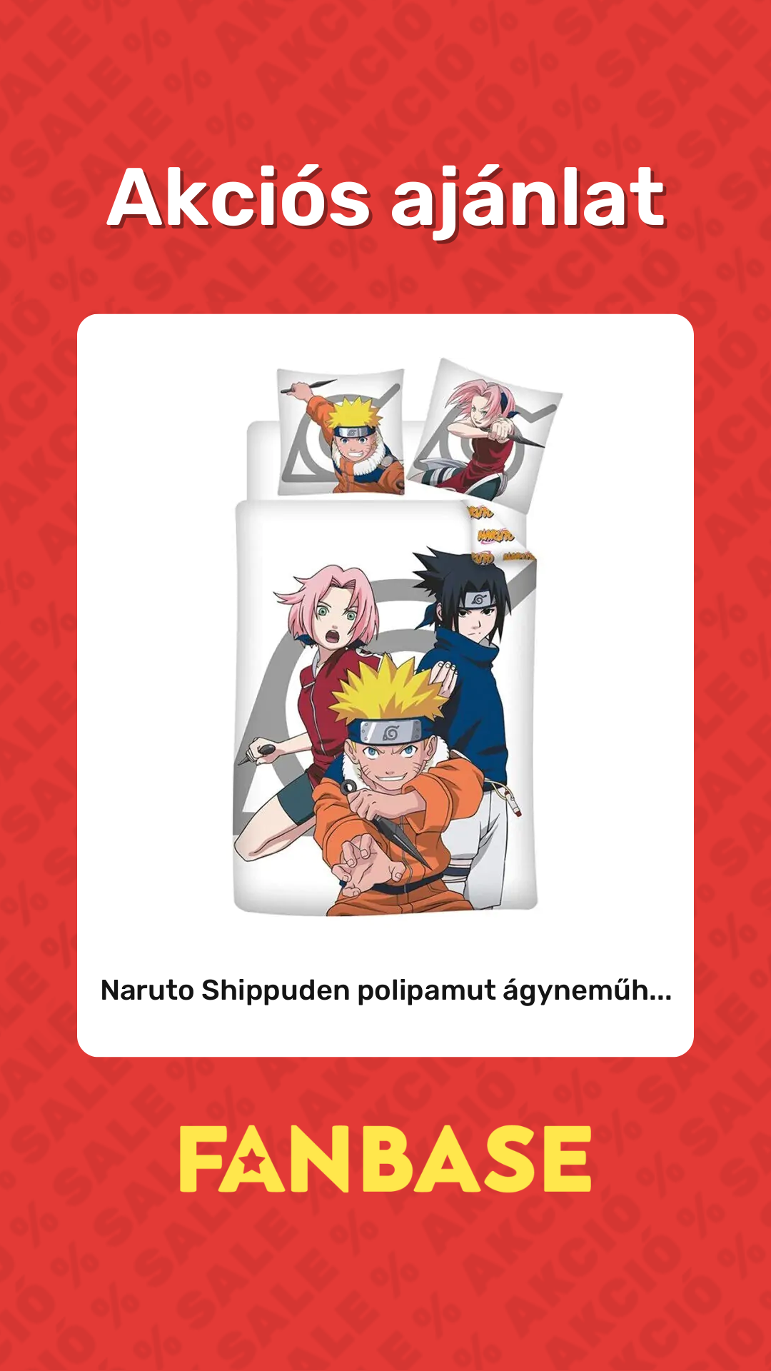 Akciós ajánlat: Naruto Shippuden polipamut ágyneműh...