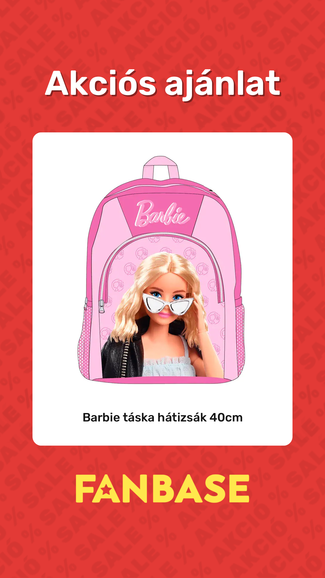 Akciós ajánlat: Barbie táska hátizsák 40cm