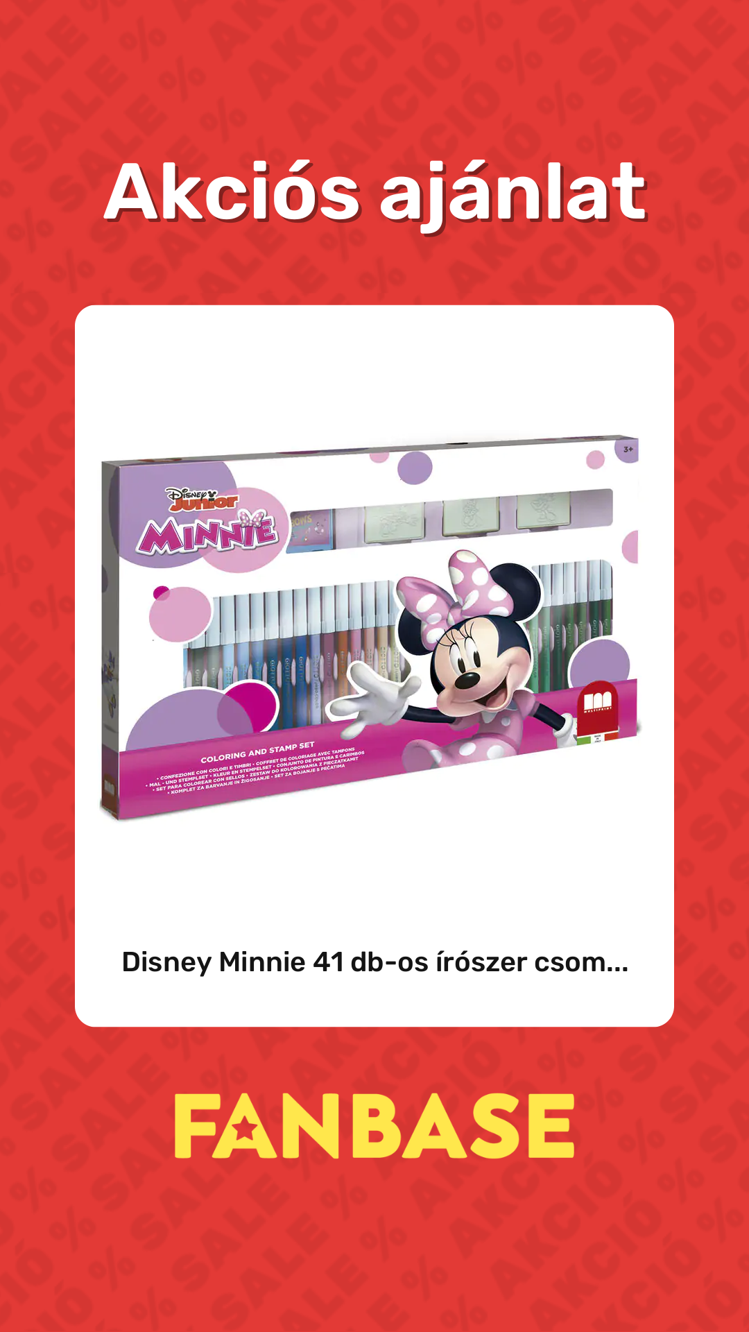 Akciós ajánlat: Disney Minnie 41 db-os írószer csom...