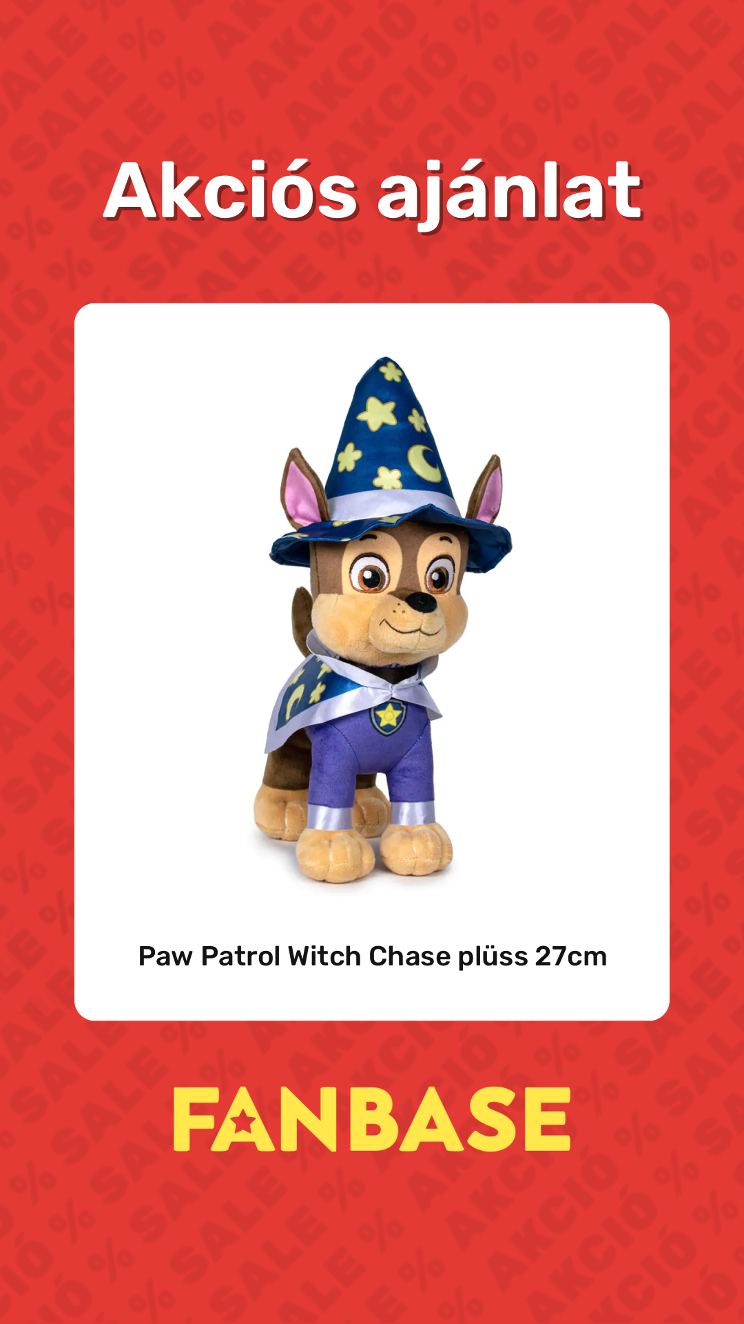 Akciós ajánlat: Paw Patrol Witch Chase plüss 27cm