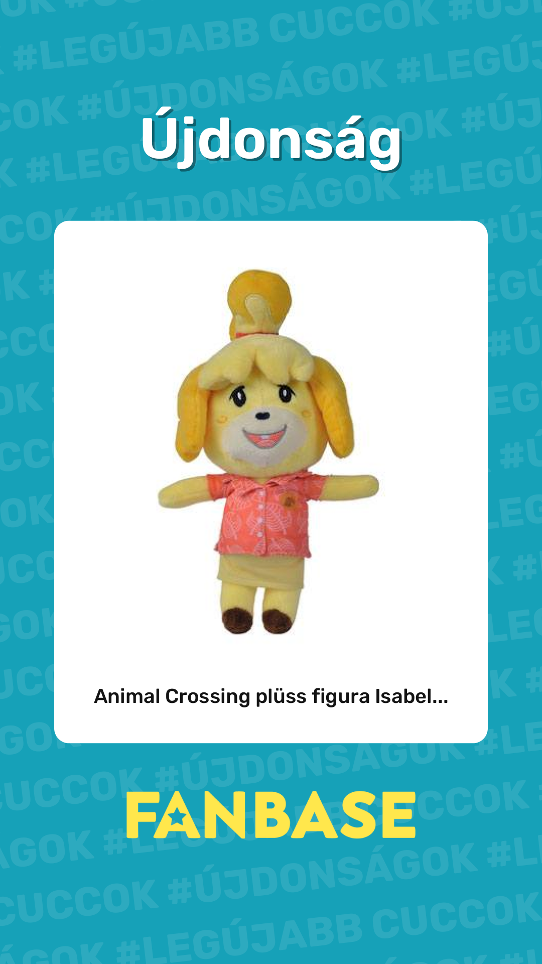 Újdonság: Animal Crossing plüss figura Isabel...