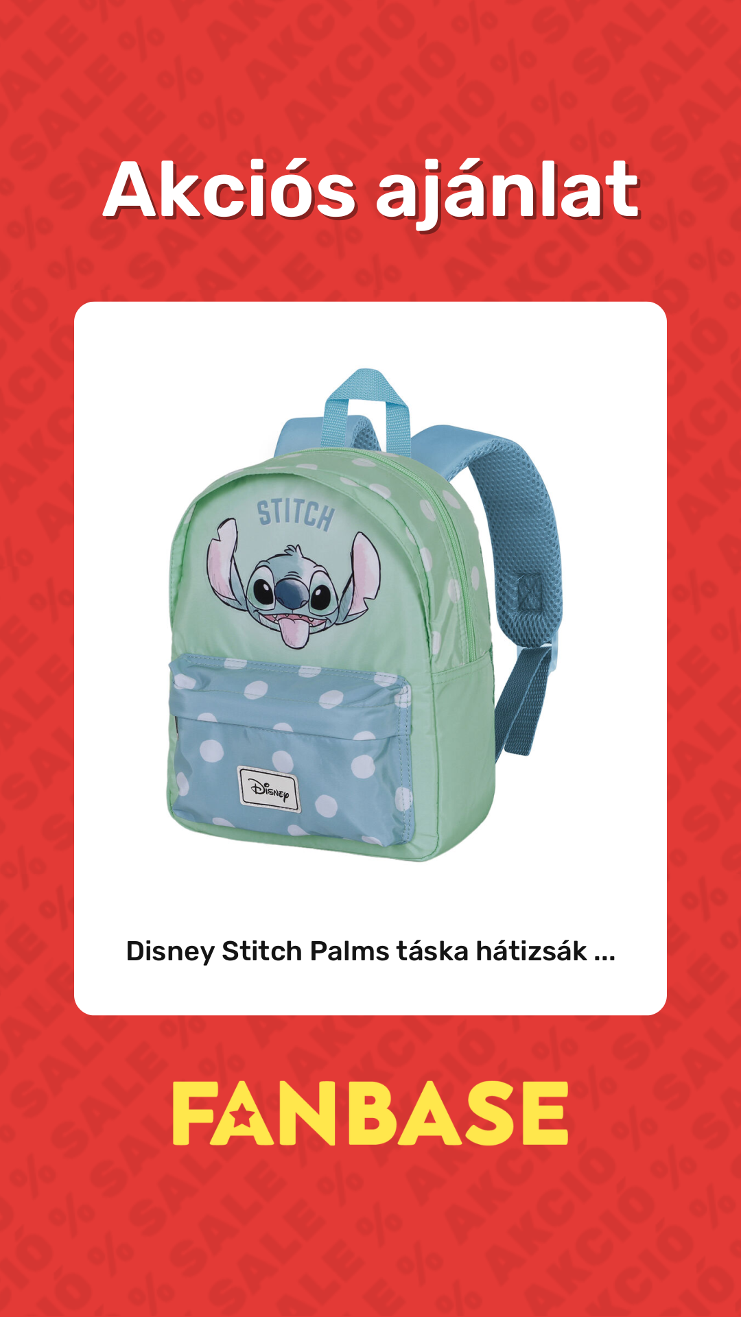Akciós ajánlat: Disney Stitch Palms táska hátizsák ...