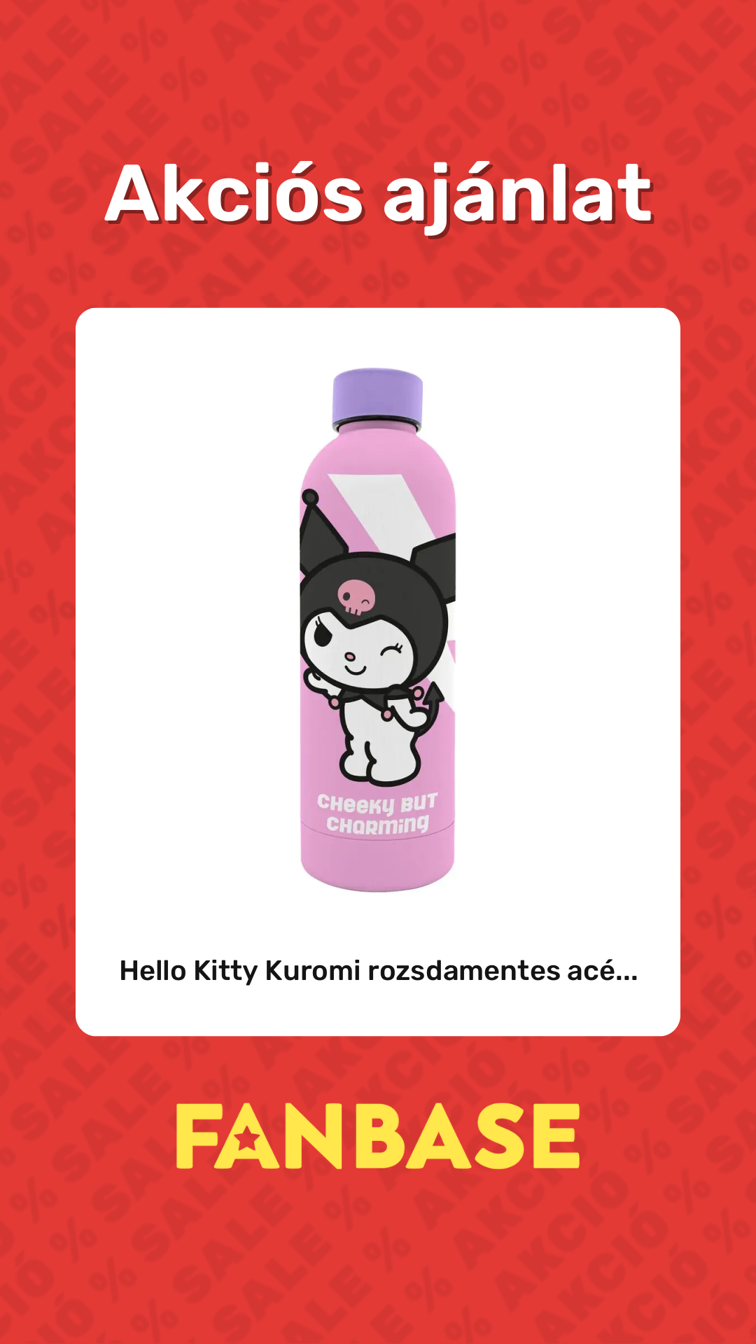 Akciós ajánlat: Hello Kitty Kuromi rozsdamentes acé...