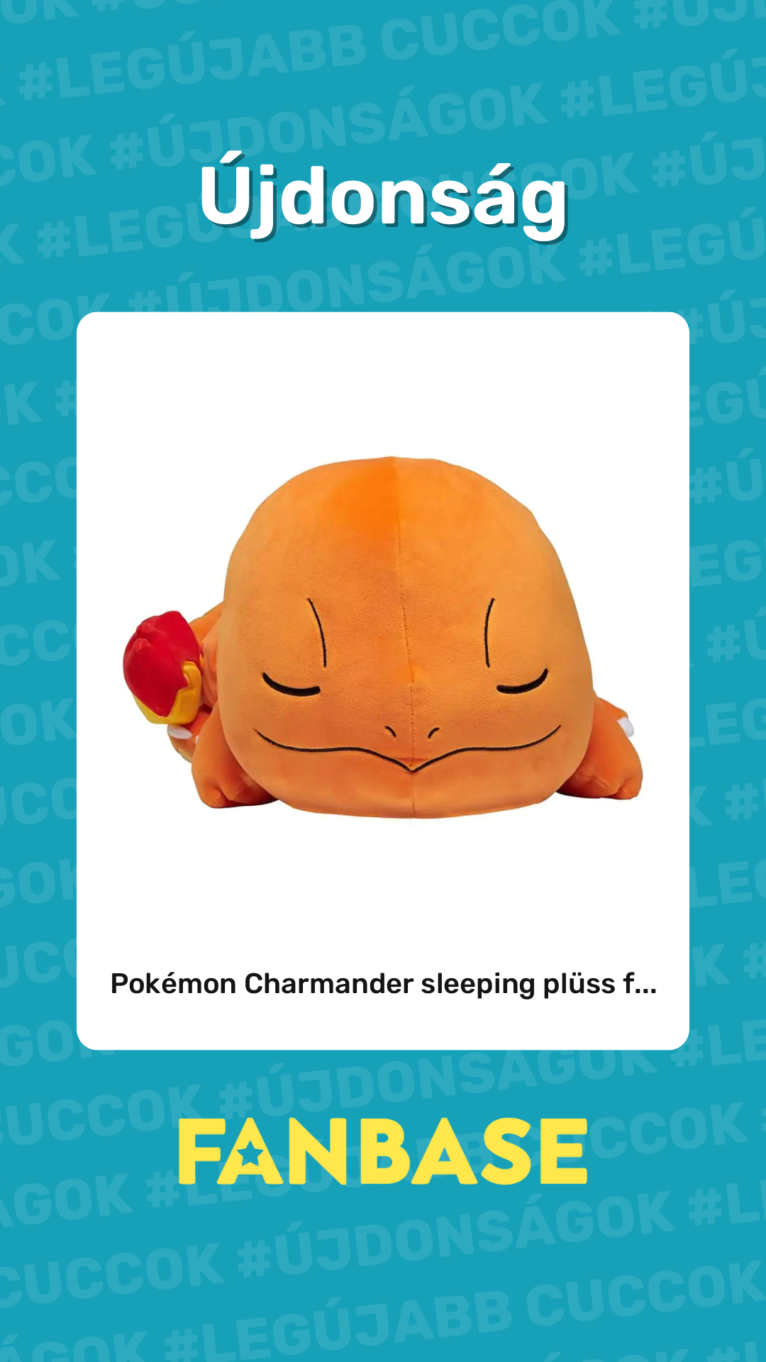 Újdonság: Pokémon Charmander sleeping plüss f...