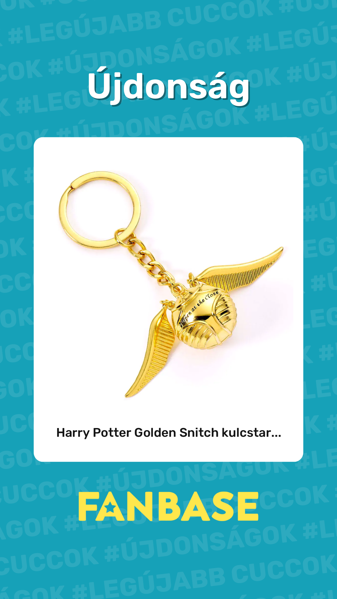Újdonság: Harry Potter Golden Snitch kulcstar...