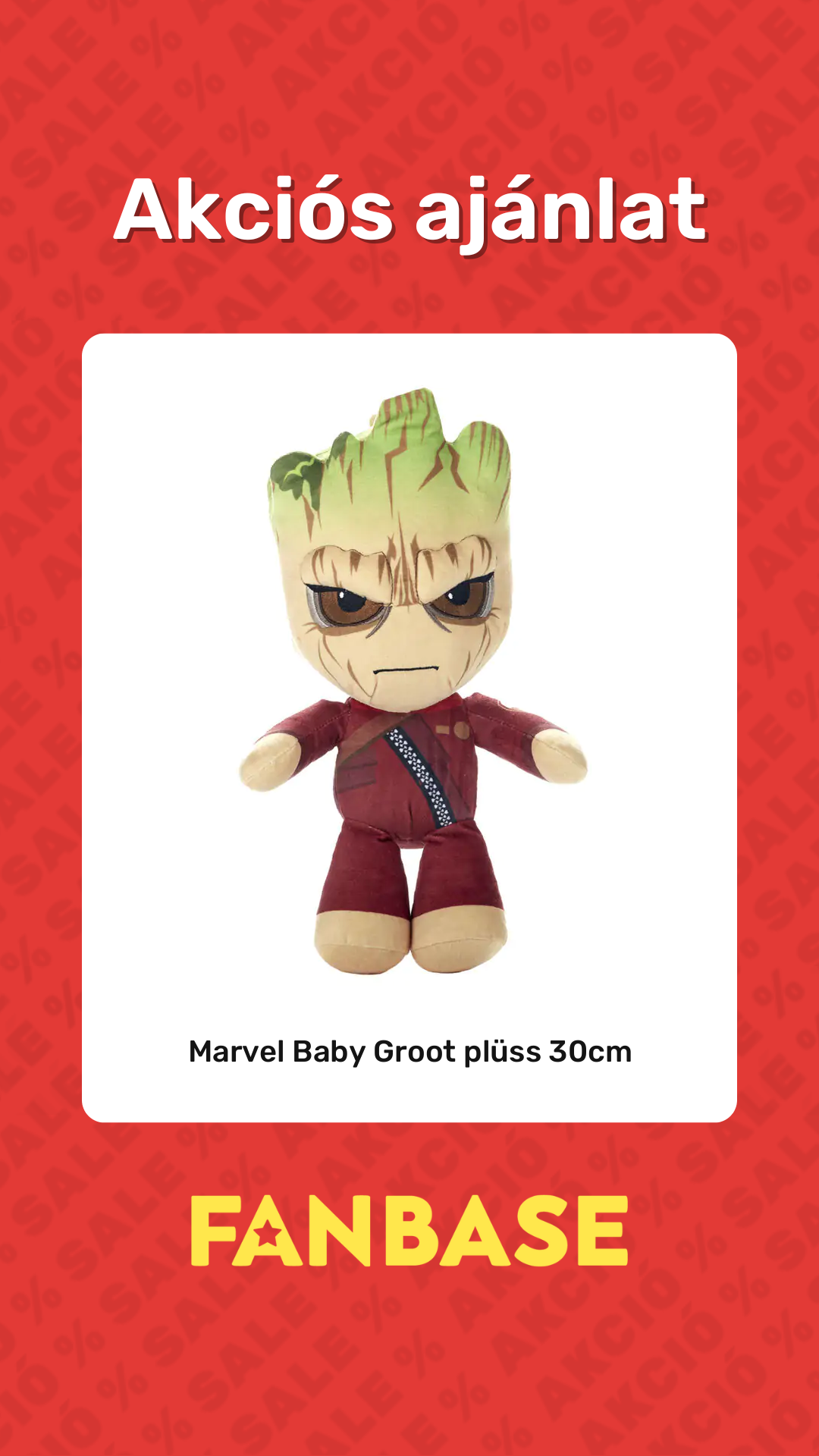 Akciós ajánlat: Marvel Baby Groot plüss 30cm