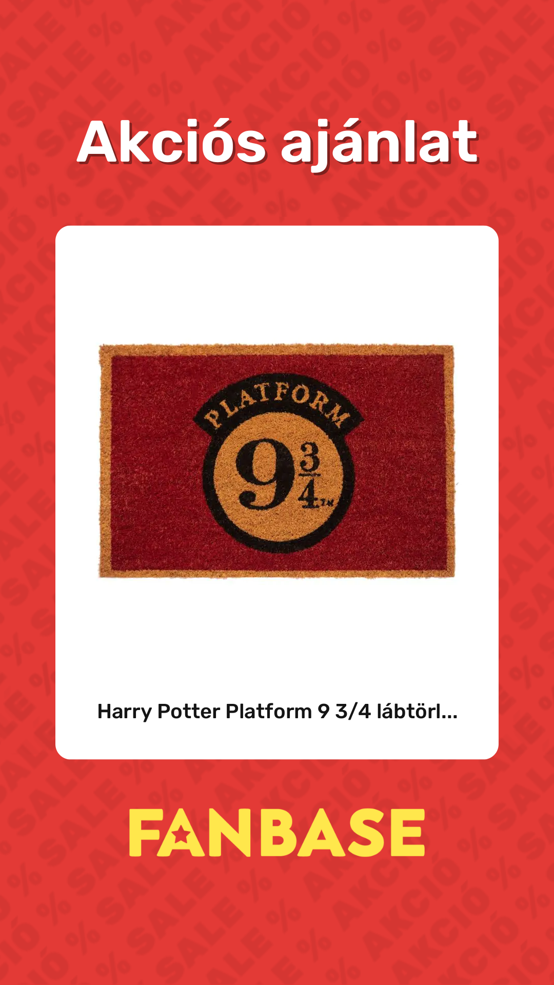 Akciós ajánlat: Harry Potter Platform 9 3/4 lábtörl...
