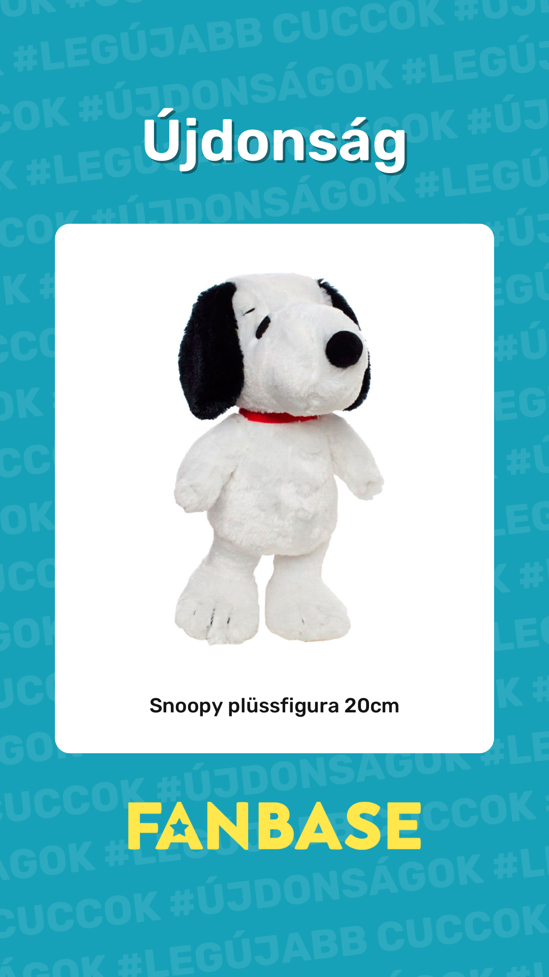 Újdonság: Snoopy plüssfigura 20cm