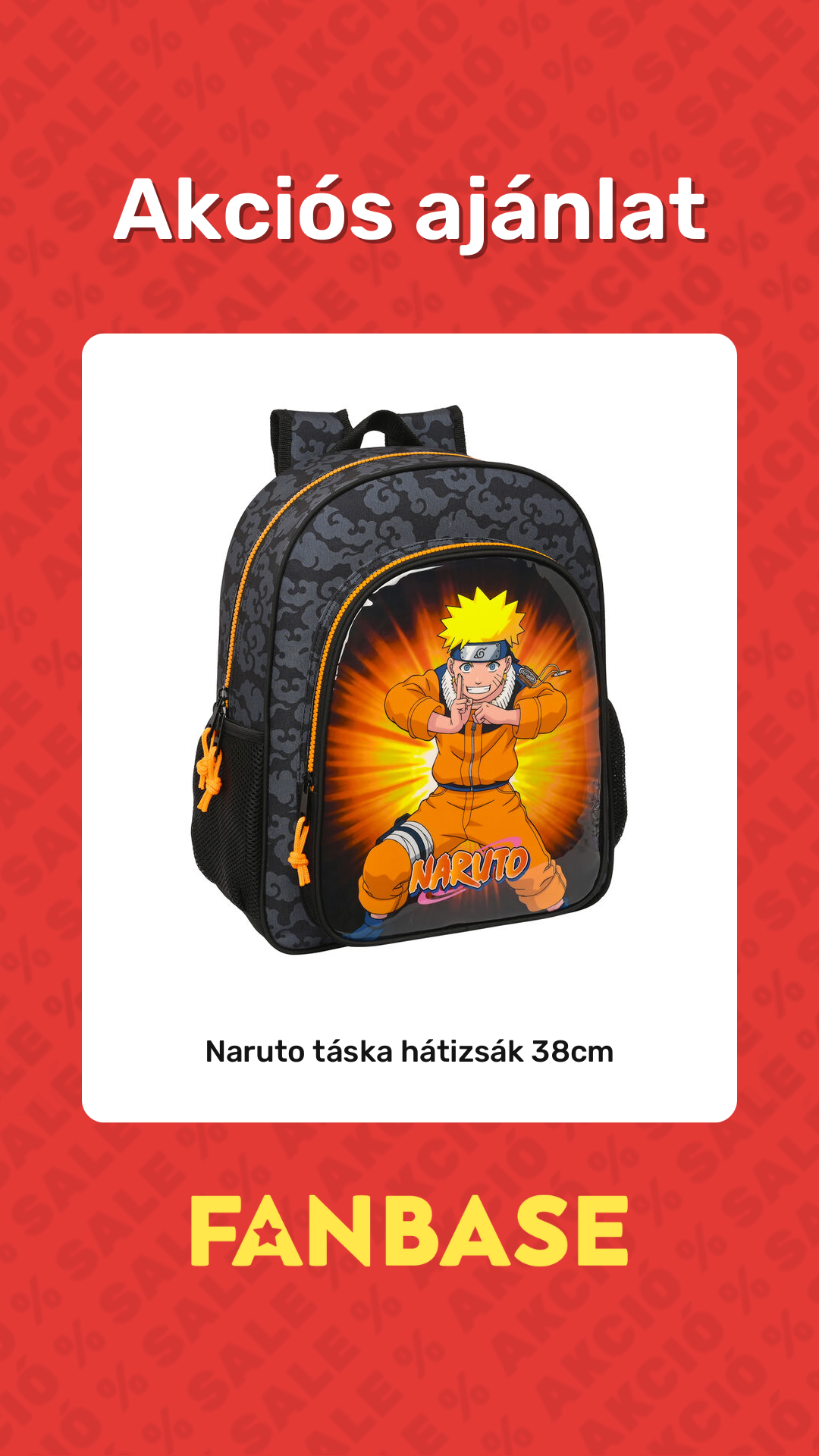 Akciós ajánlat: Naruto táska hátizsák 38cm