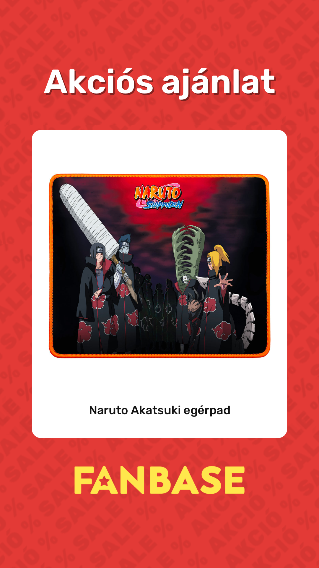 Akciós ajánlat: Naruto Akatsuki egérpad
