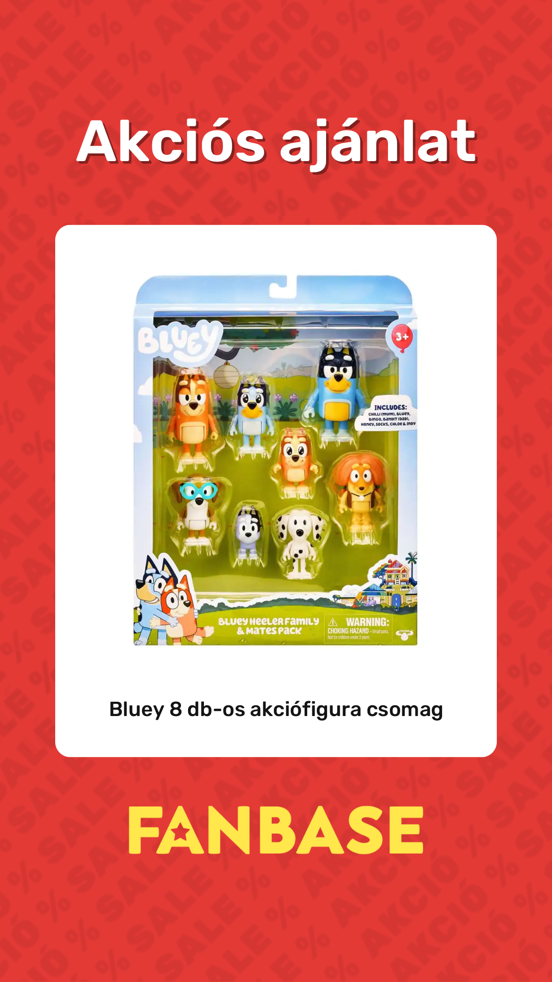 Akciós ajánlat: Bluey 8 db-os akciófigura csomag