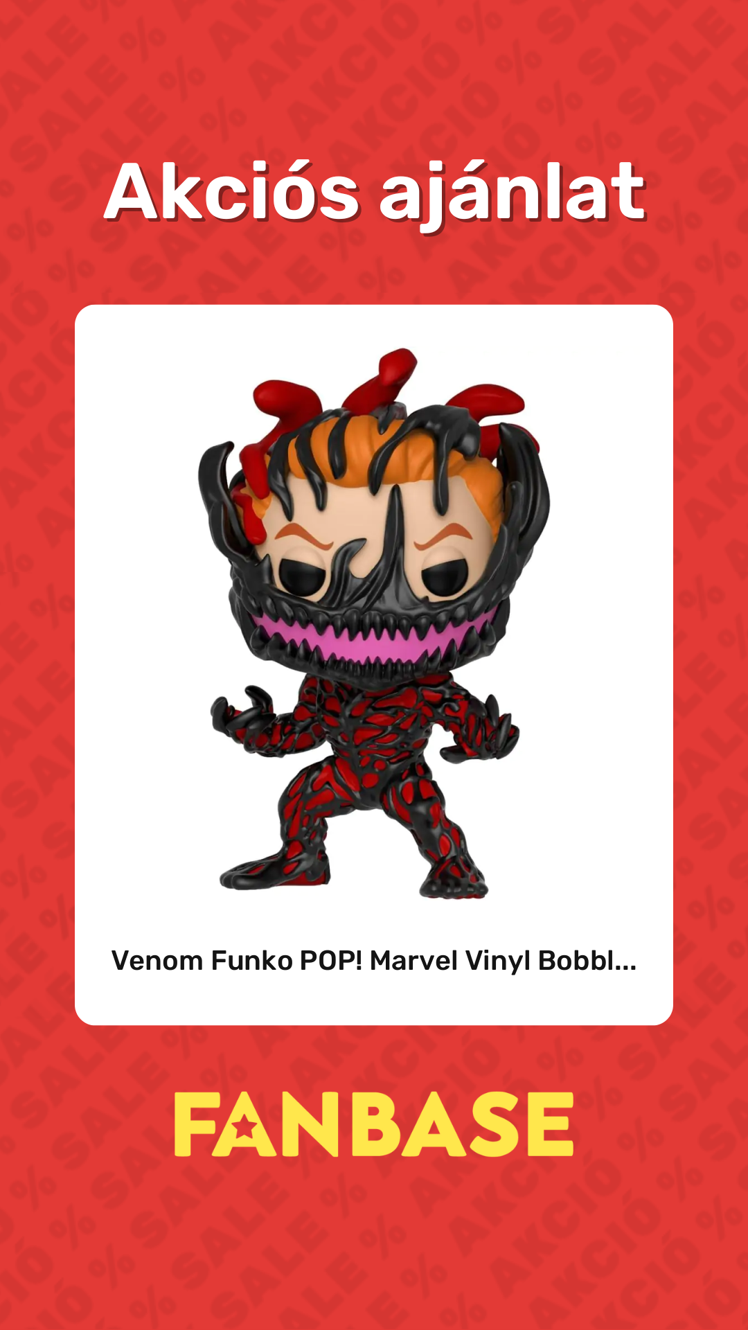 Akciós ajánlat: Venom Funko POP! Marvel Vinyl Bobbl...