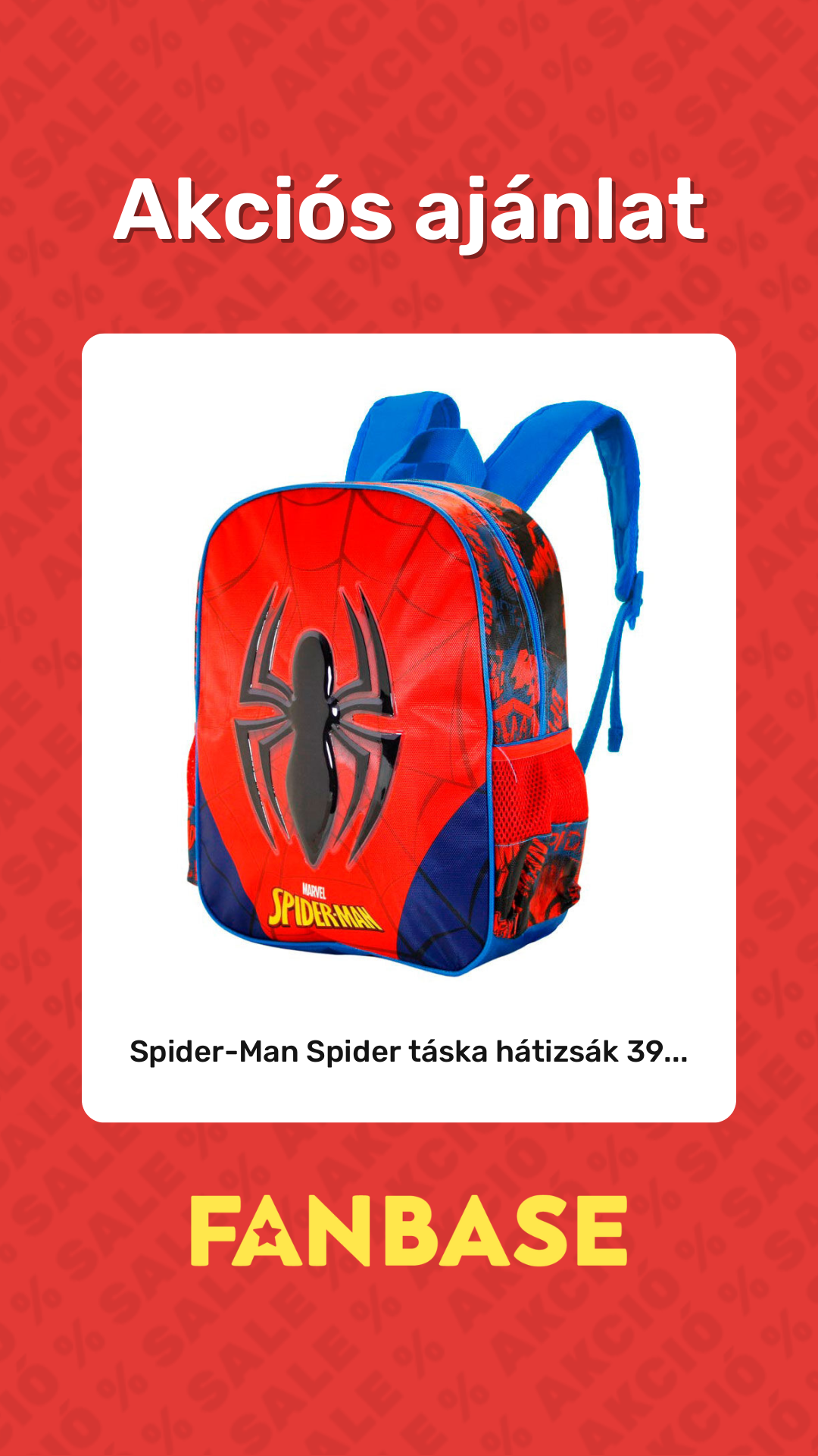 Akciós ajánlat: Spider-Man Spider táska hátizsák 39...