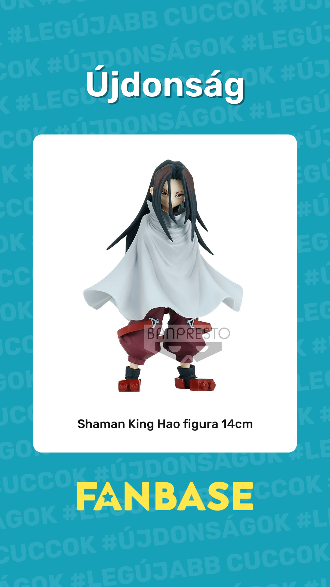 Újdonság: Shaman King Hao figura 14cm