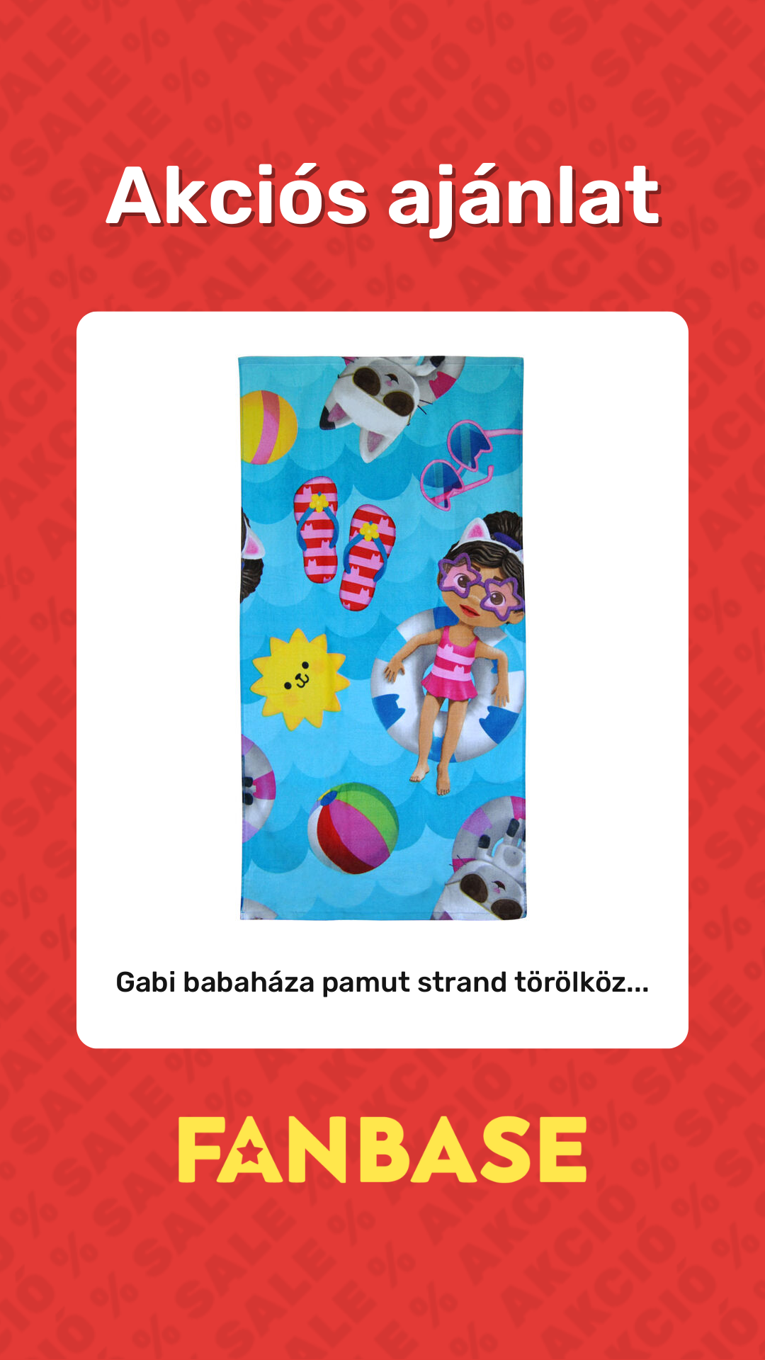 Akciós ajánlat: Gabi babaháza pamut strand törölköz...