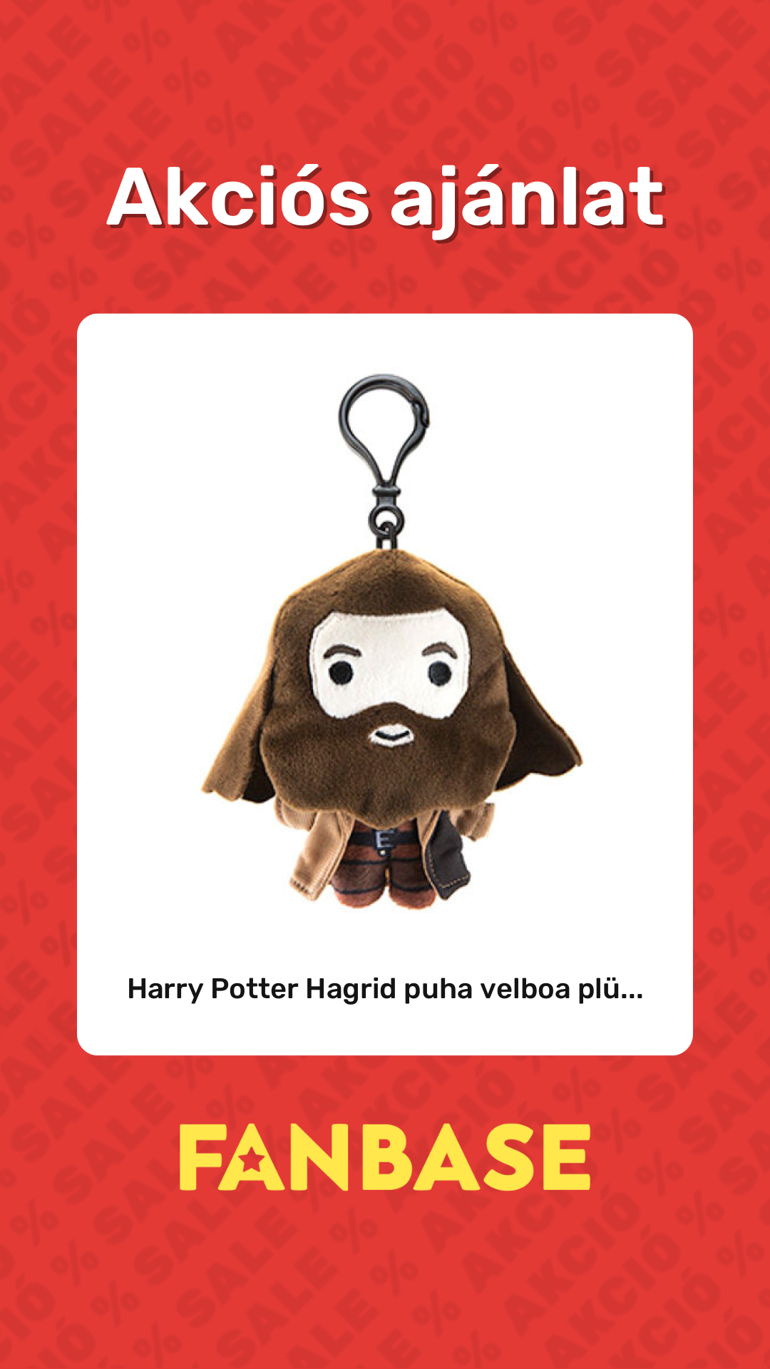Akciós ajánlat: Harry Potter Hagrid puha velboa plü...