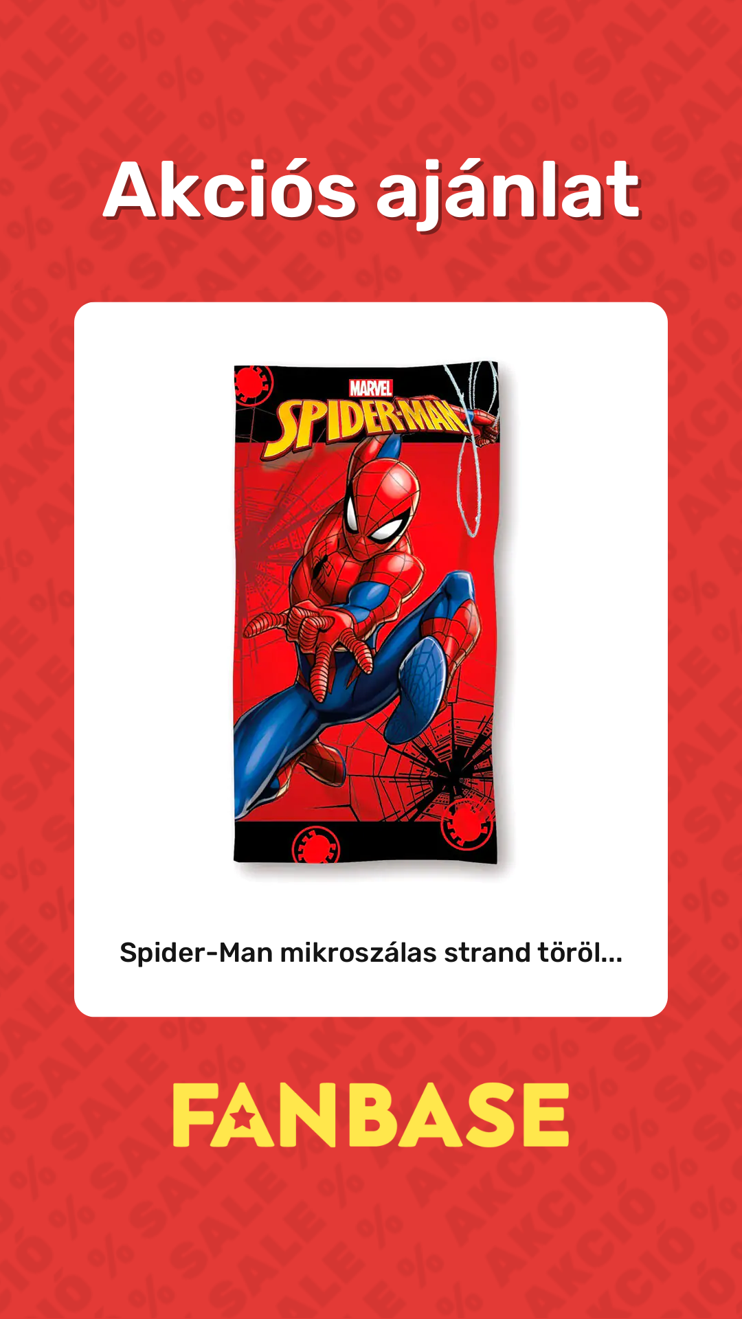 Akciós ajánlat: Spider-Man mikroszálas strand töröl...