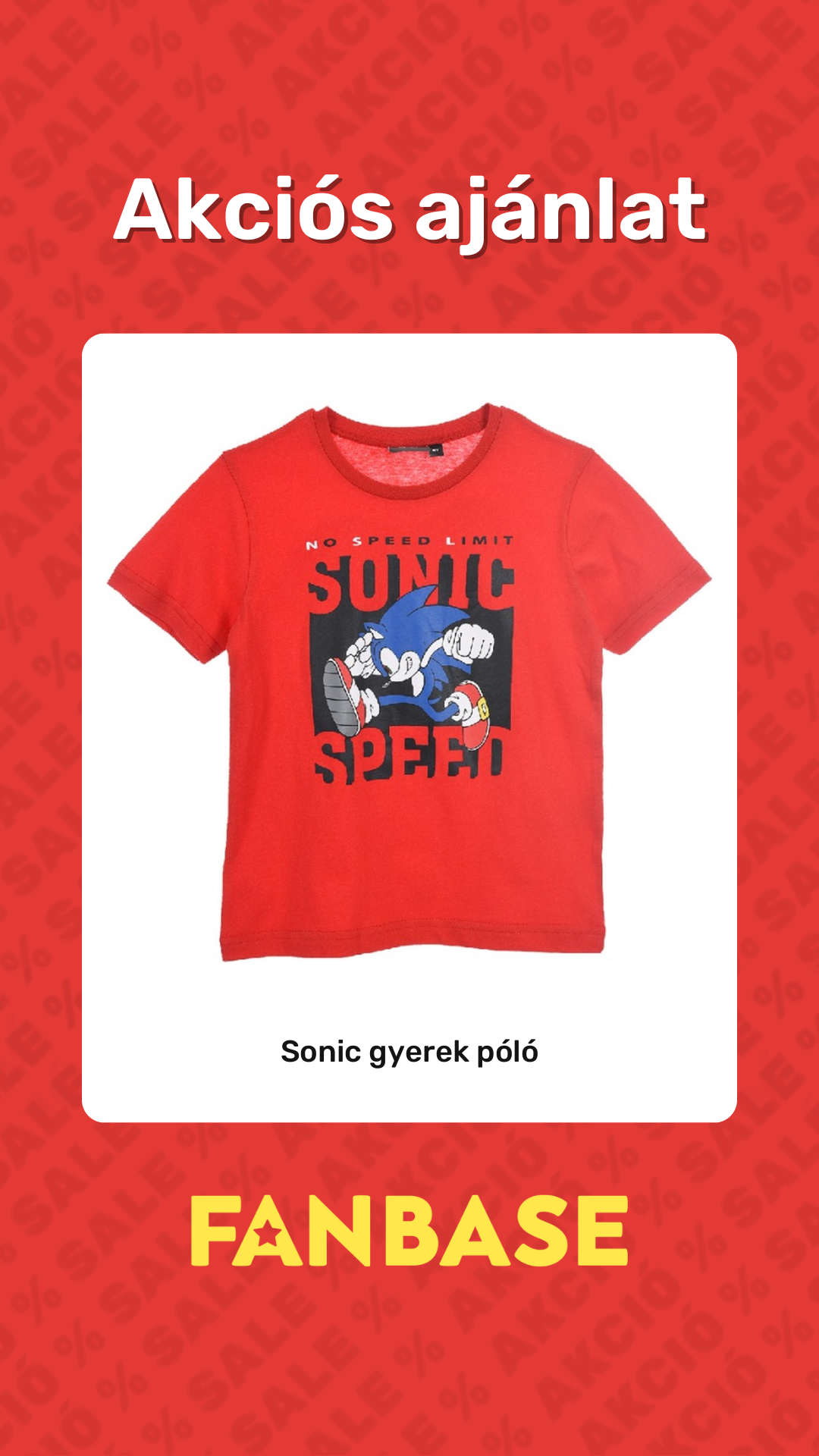 Akciós ajánlat: Sonic gyerek póló