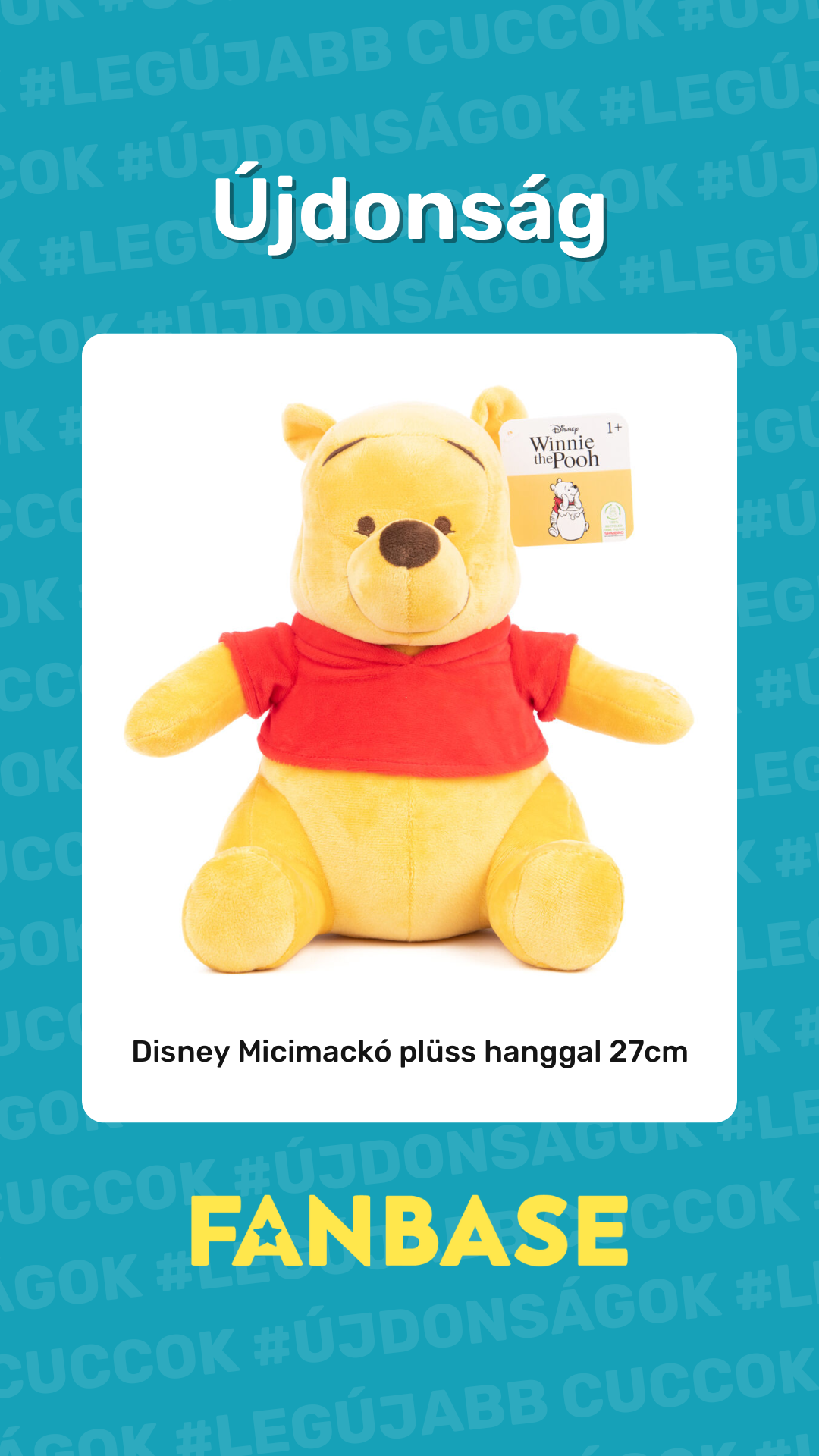 Újdonság: Disney Micimackó plüss hanggal 27cm