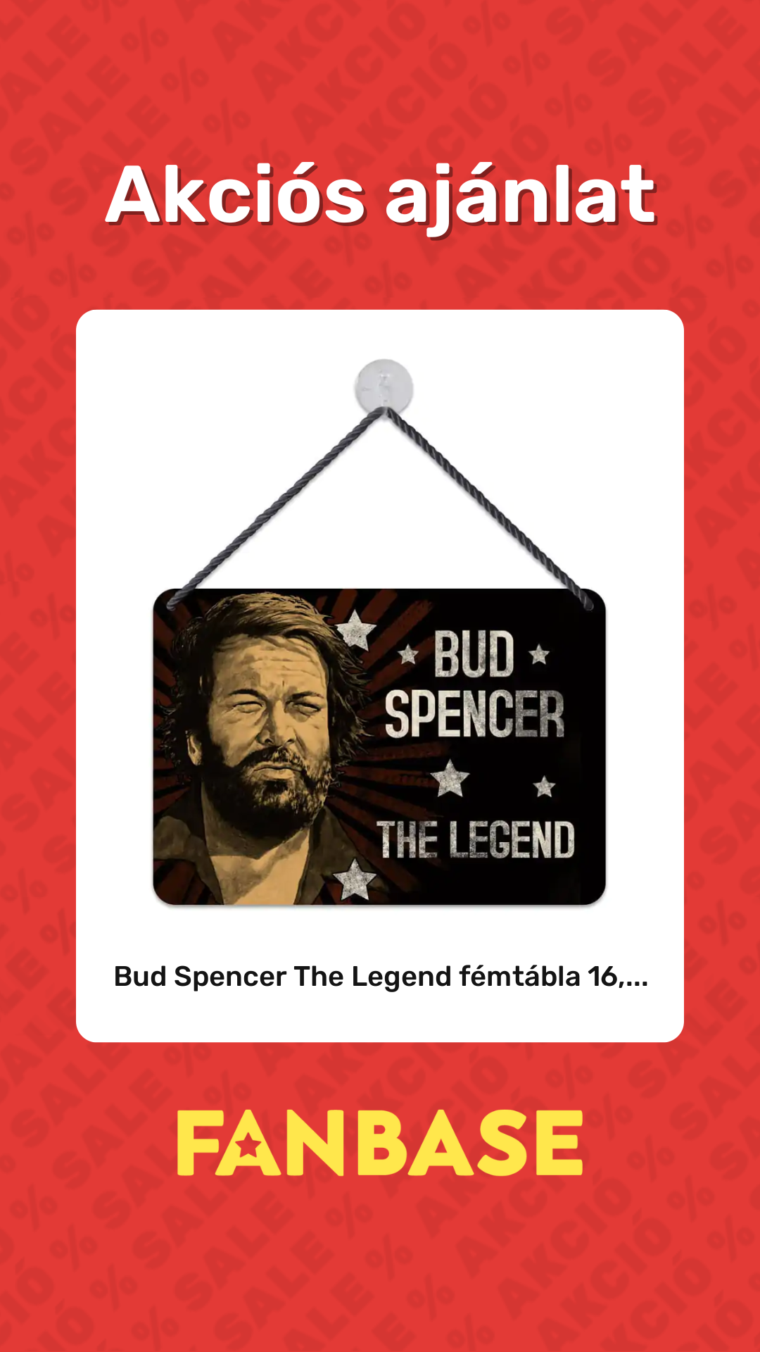 Akciós ajánlat: Bud Spencer The Legend fémtábla 16,...