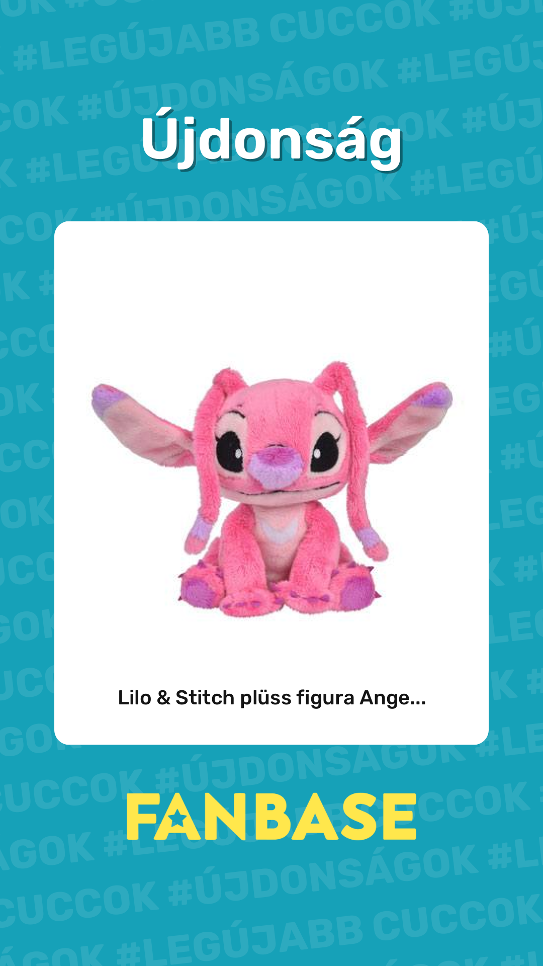 Újdonság: Lilo & Stitch plüss figura Ange...