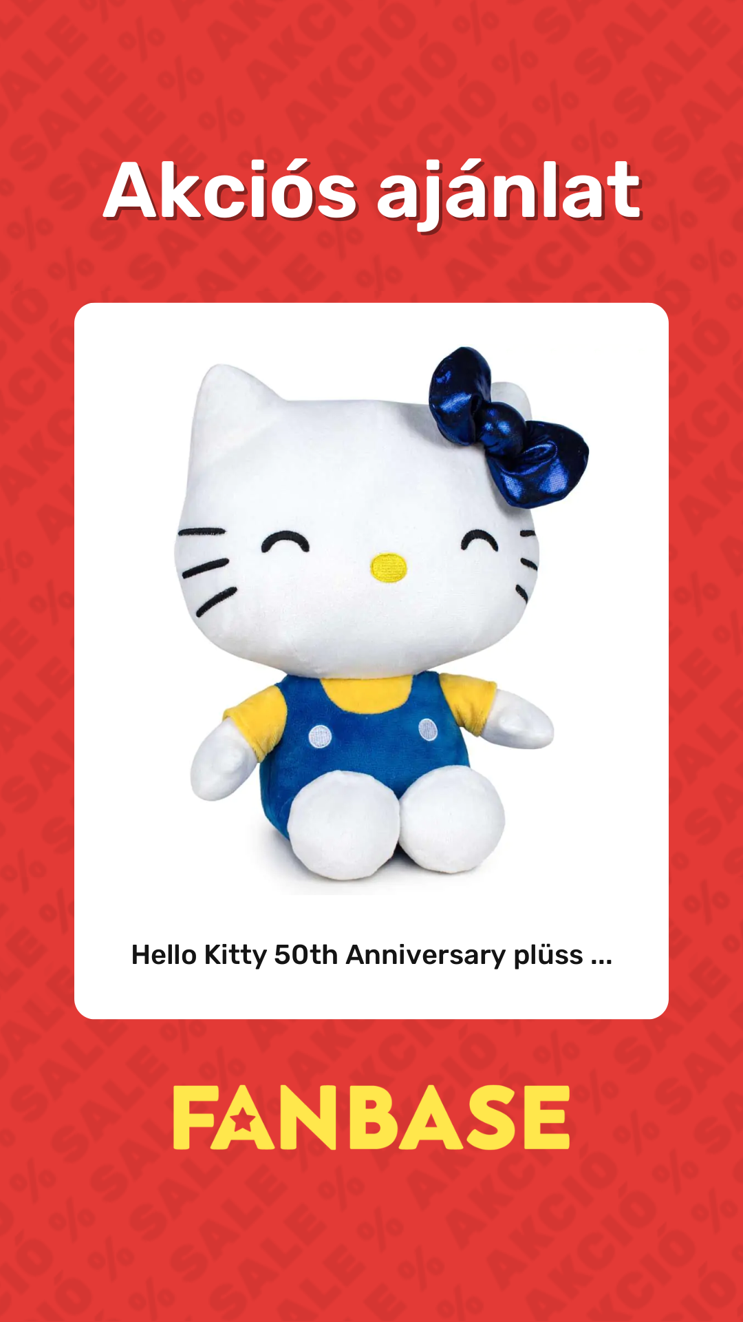 Akciós ajánlat: Hello Kitty 50th Anniversary plüss ...