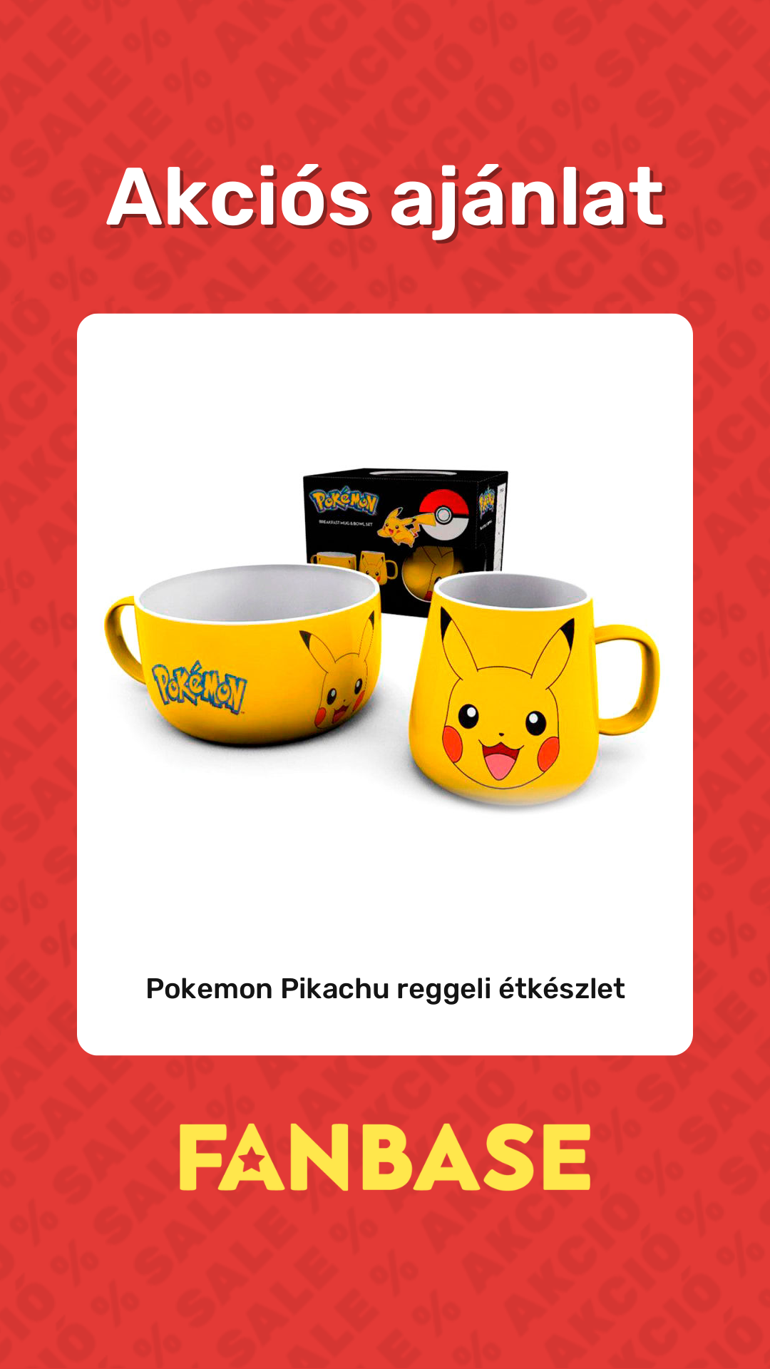 Akciós ajánlat: Pokemon Pikachu reggeli étkészlet