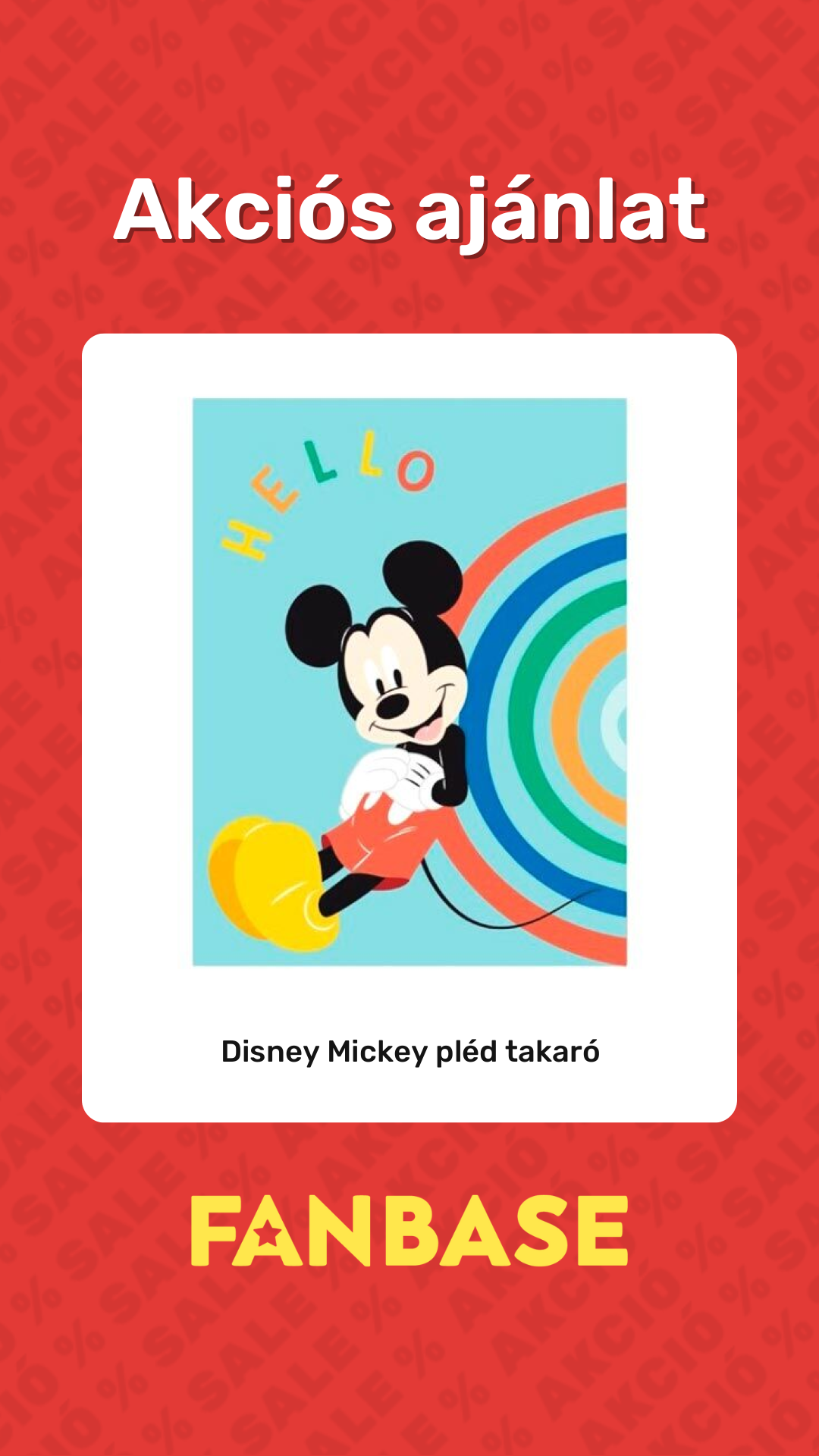 Akciós ajánlat: Disney Mickey pléd takaró