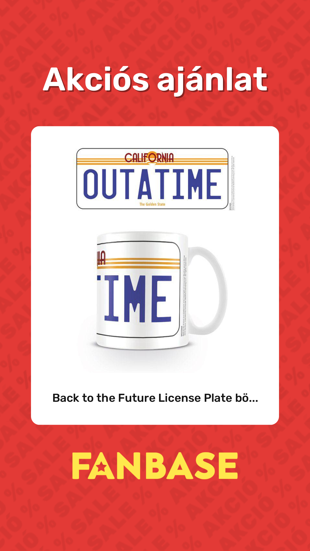 Akciós ajánlat: Back to the Future License Plate bö...