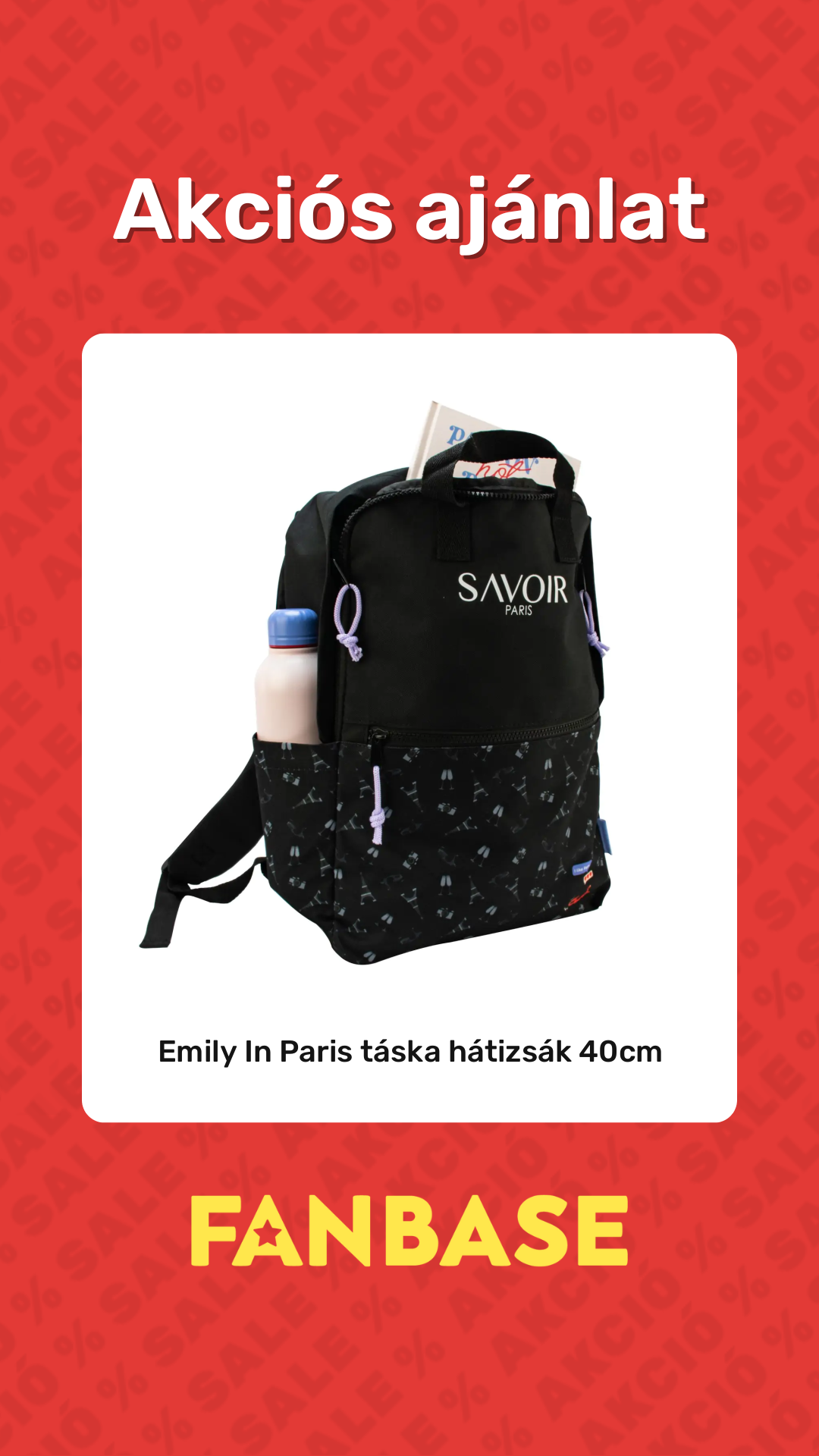 Akciós ajánlat: Emily In Paris táska hátizsák 40cm
