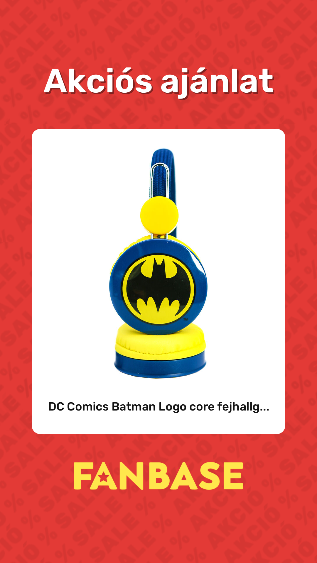 Akciós ajánlat: DC Comics Batman Logo core fejhallg...