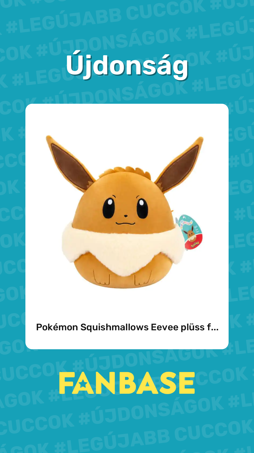 Újdonság: Pokémon Squishmallows Eevee plüss f...